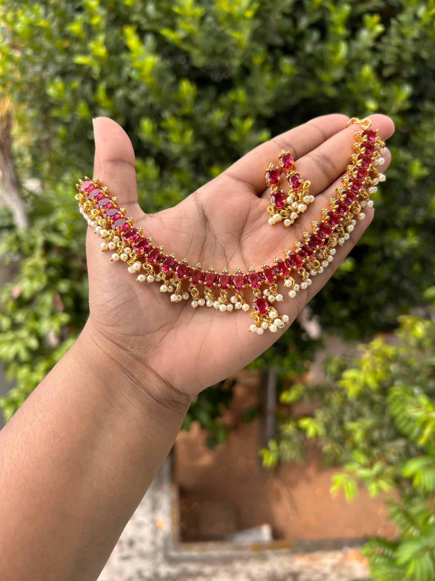 Ruby Ghungroo Necklace