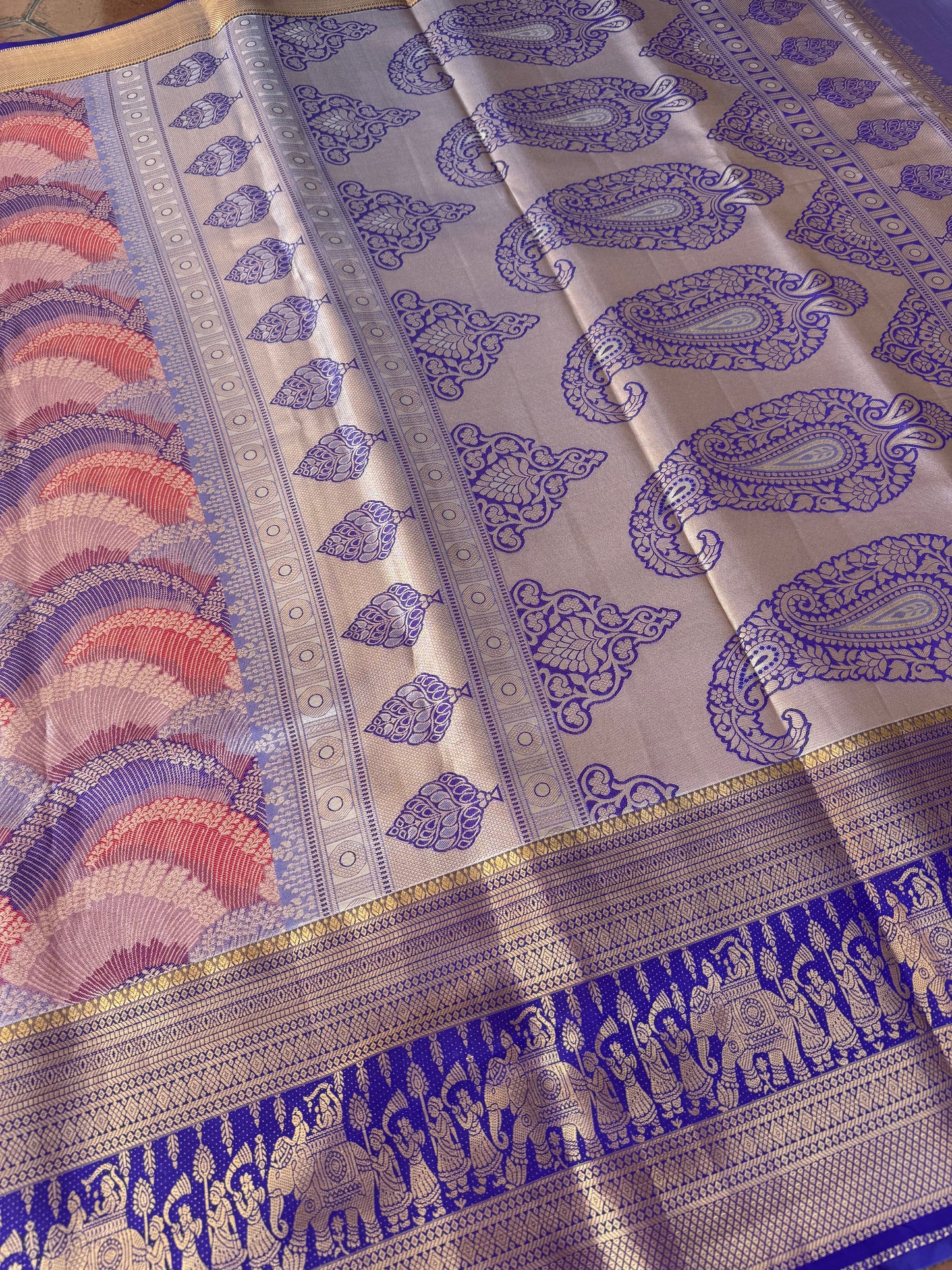 Purple x Orange Mazhavil Pattu