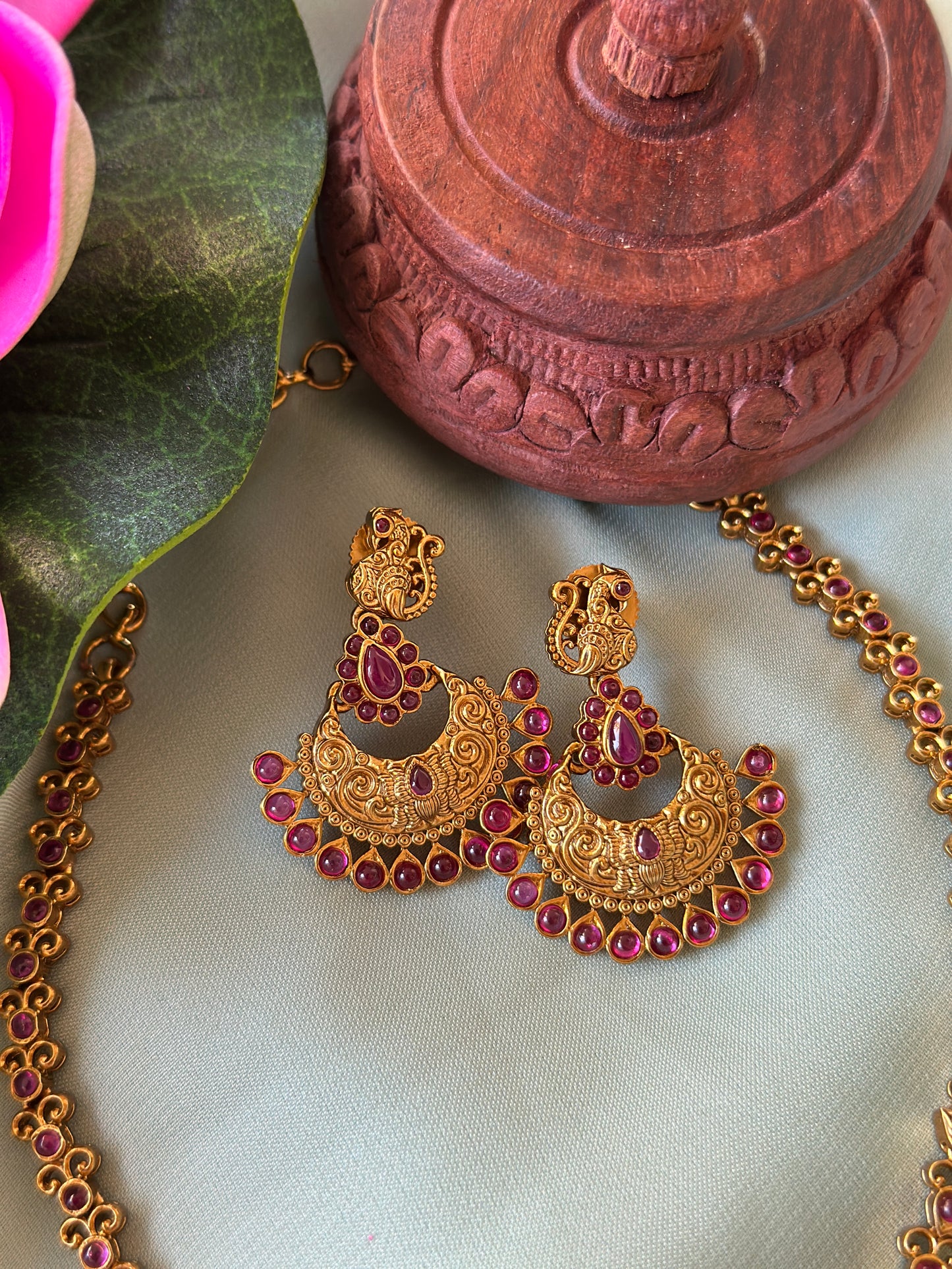 Asma Ruby dual Layer Necklace