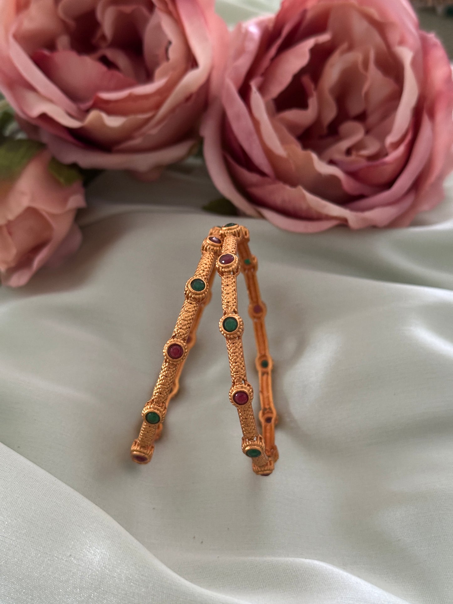 Thin light weighted kempu bangles 2.6