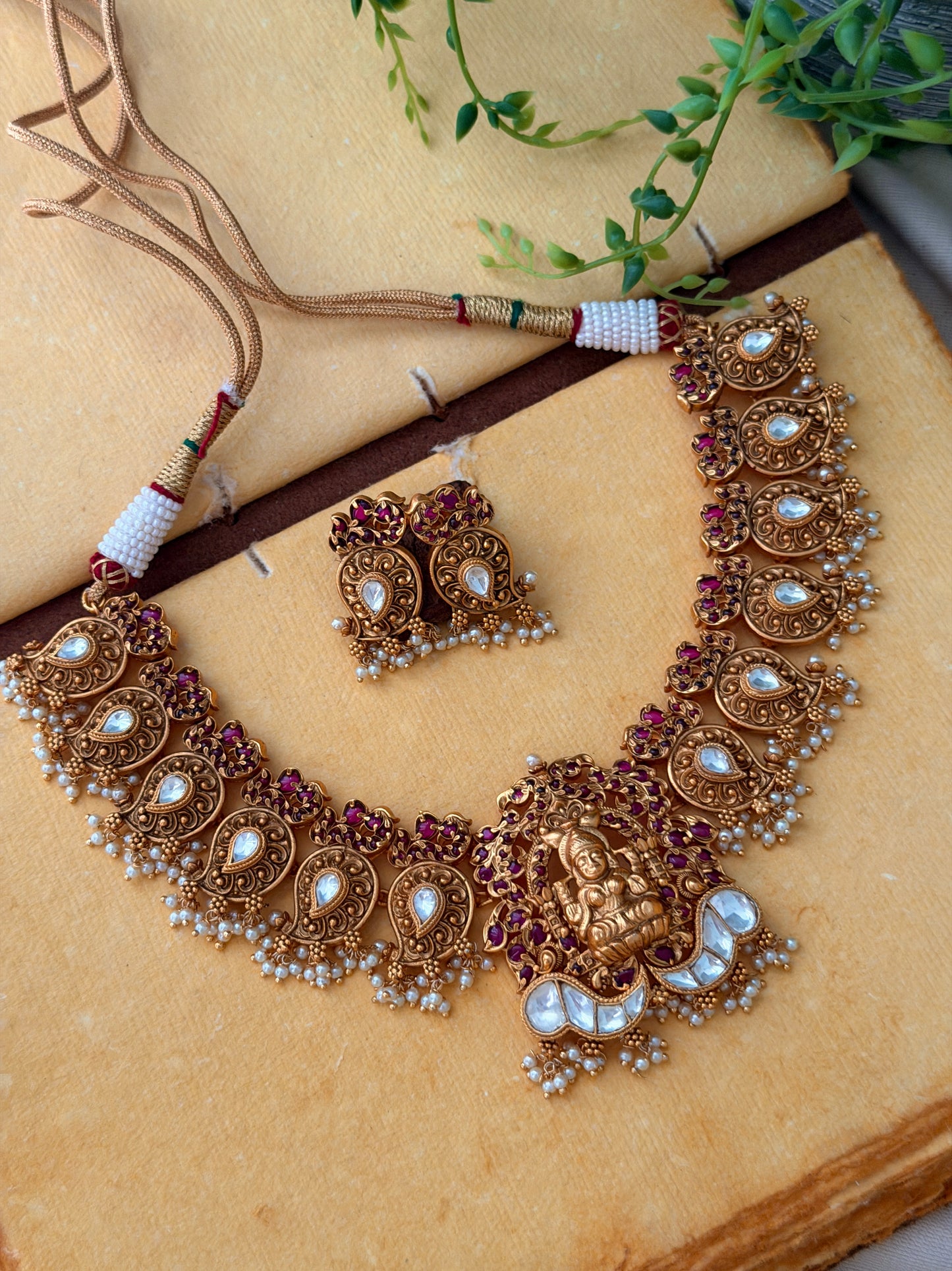 Yaamini Gold Replica Guttapusalu Necklace