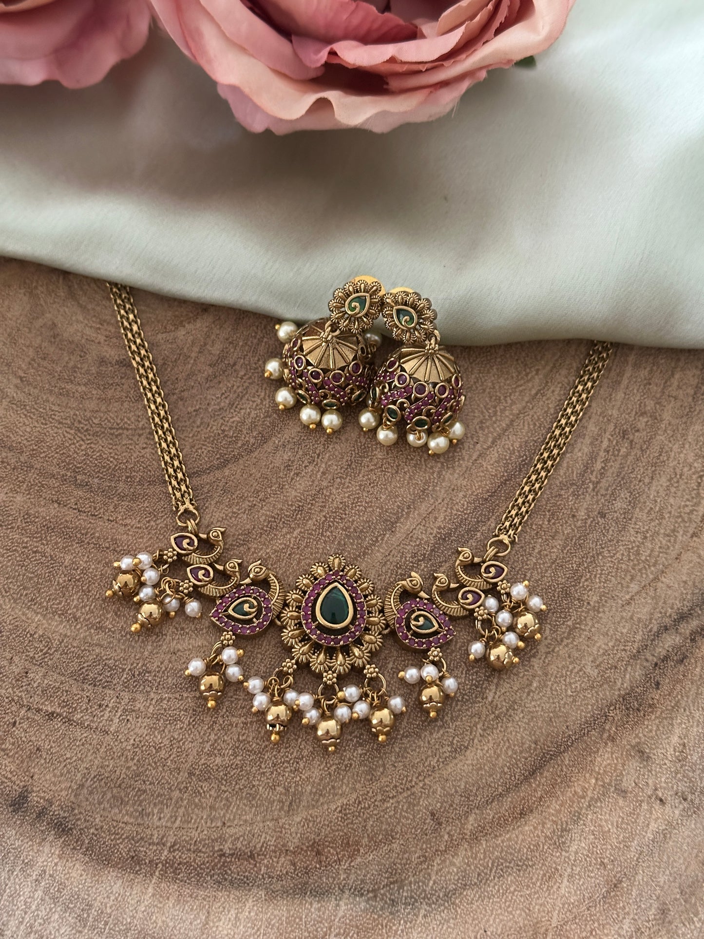 Baby Azura choker premium with Jhumkas