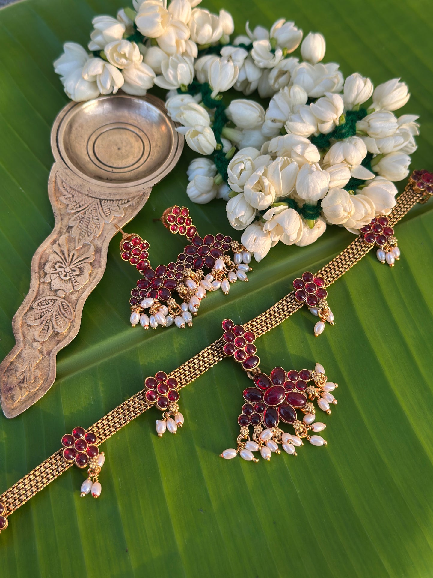 Kaya Rice Pearl Attigai Choker