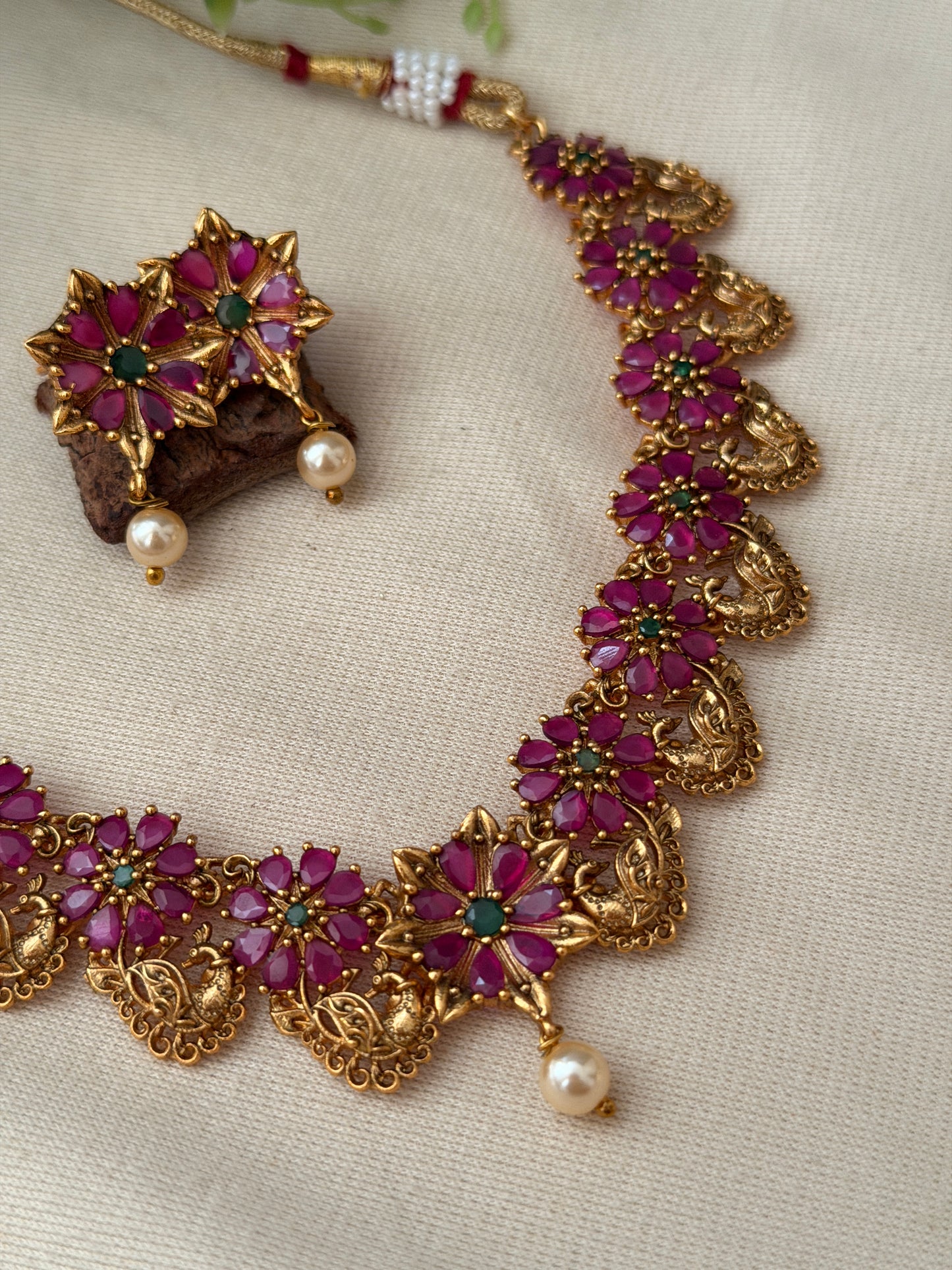 Vasunthara Ruby Necklace set