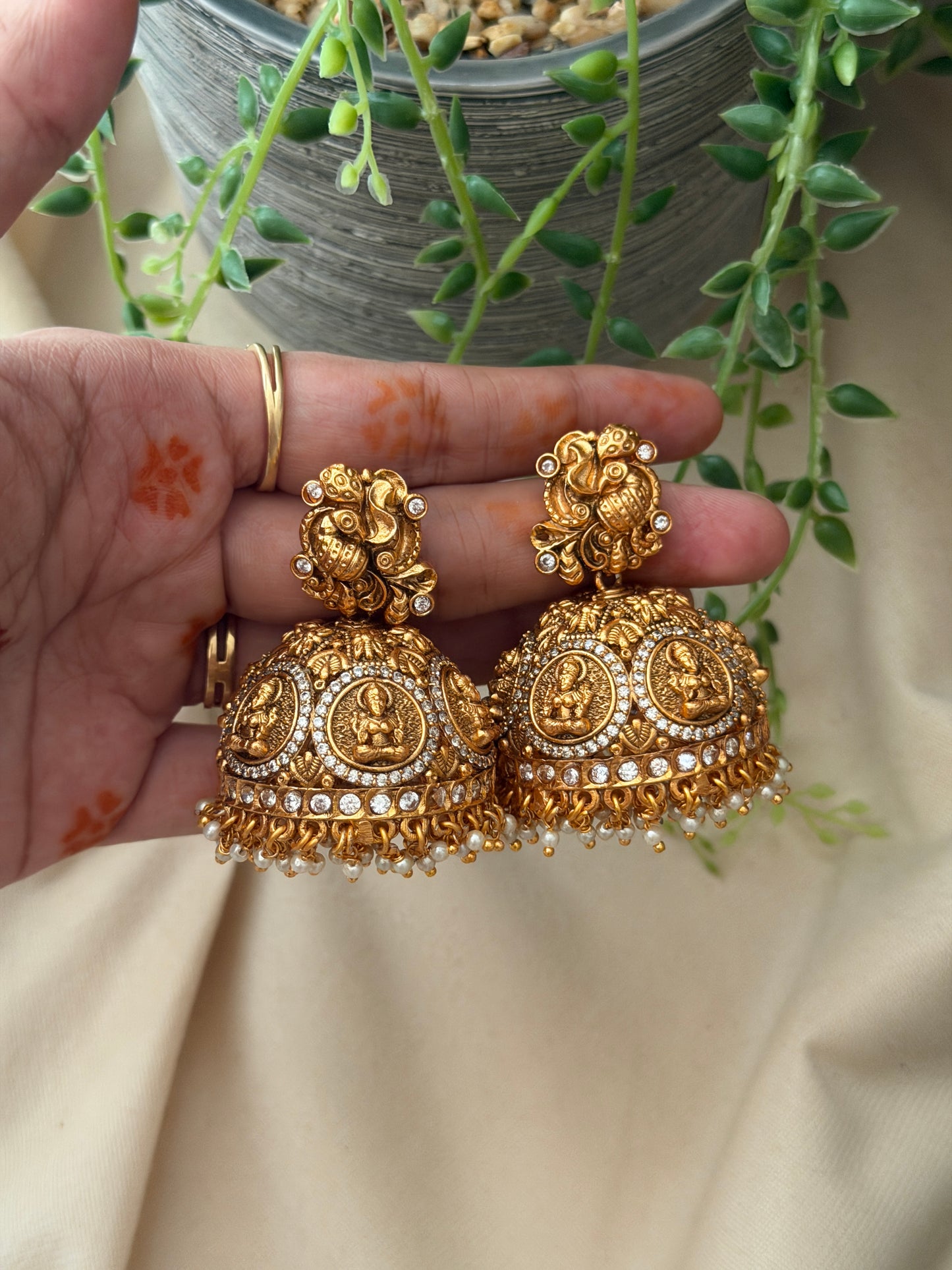 Nakshi Coin Bridal Jhumka