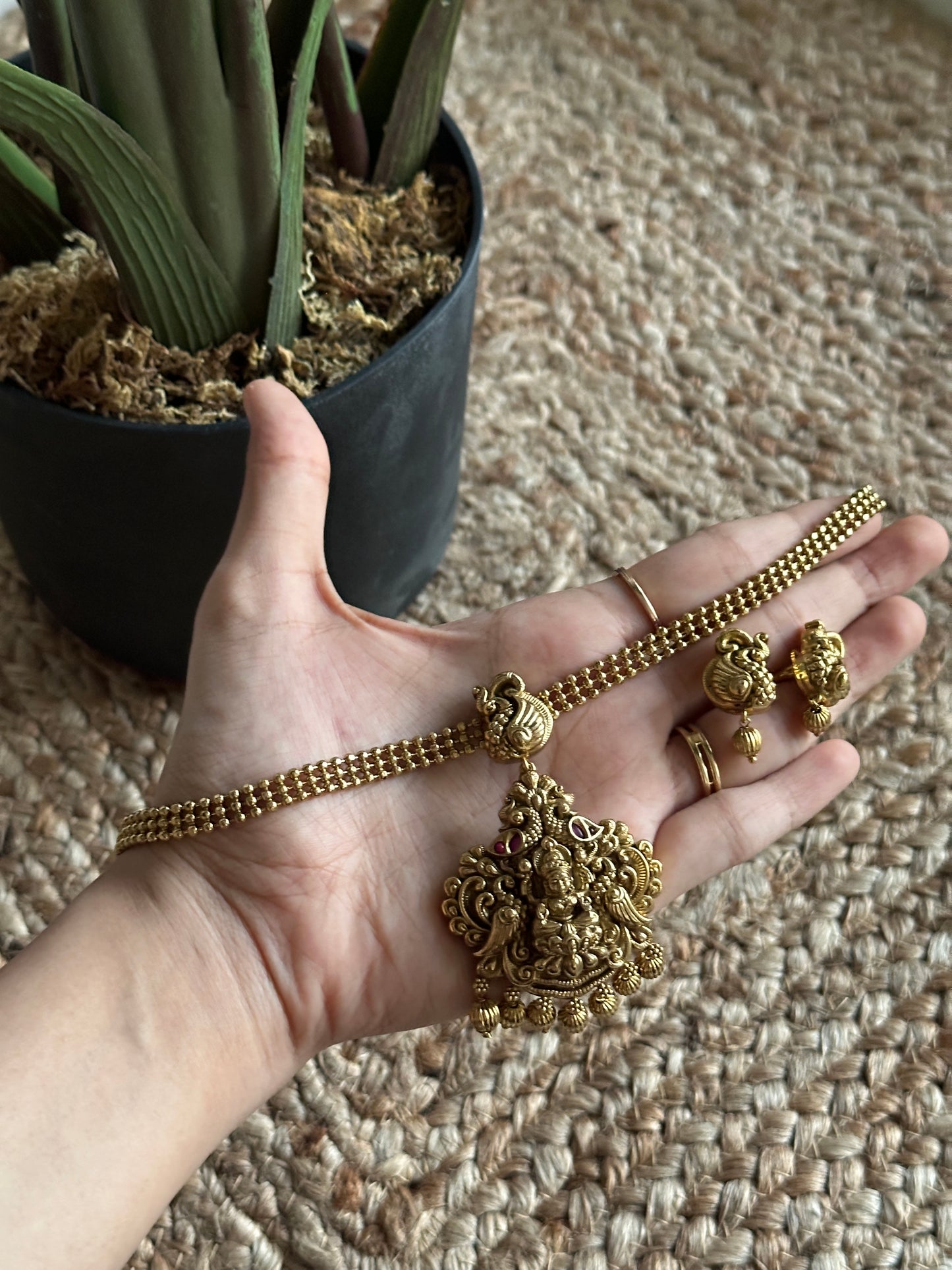 Gold lookalike Lakshmi choker