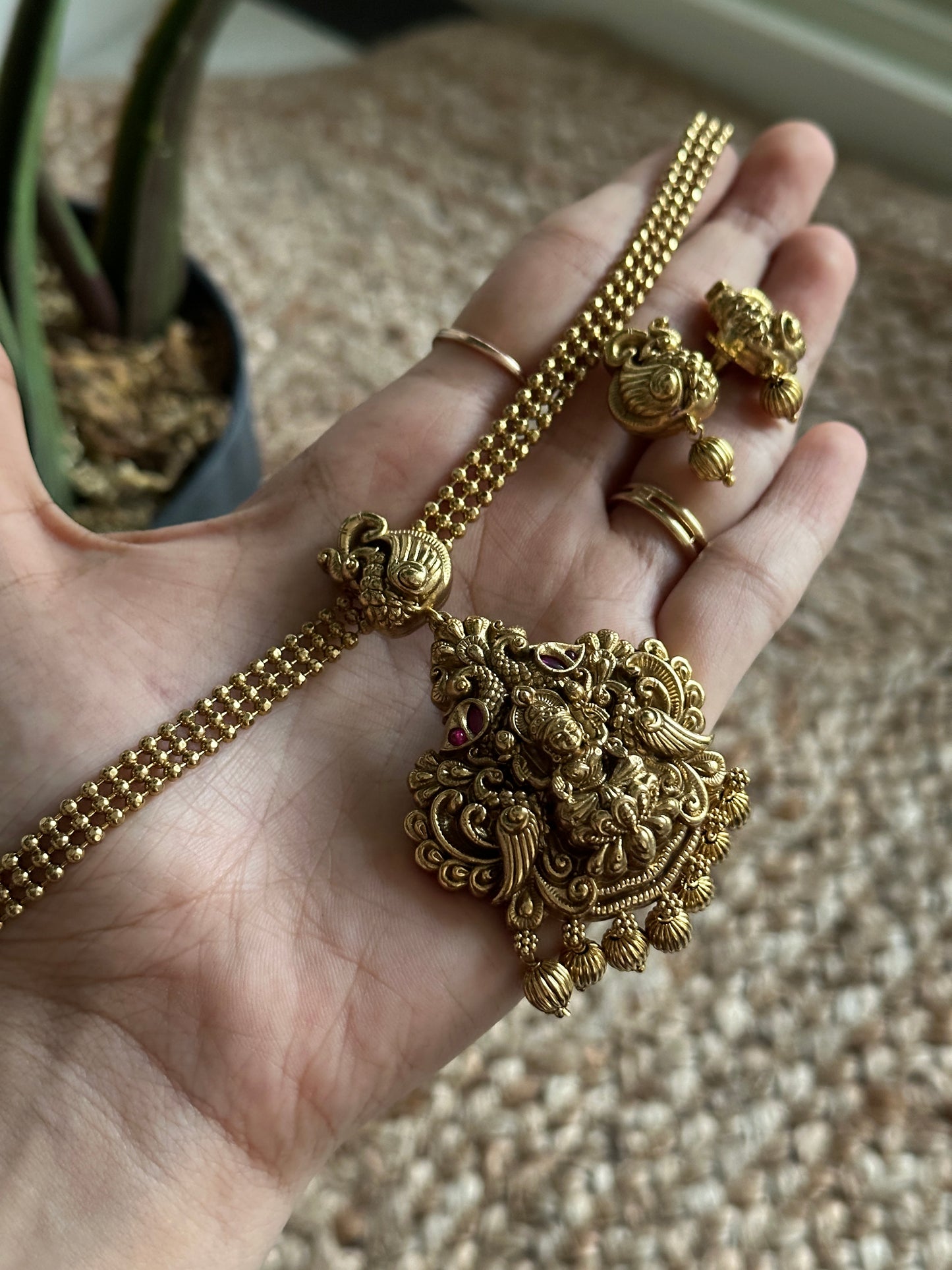 Gold lookalike Lakshmi choker
