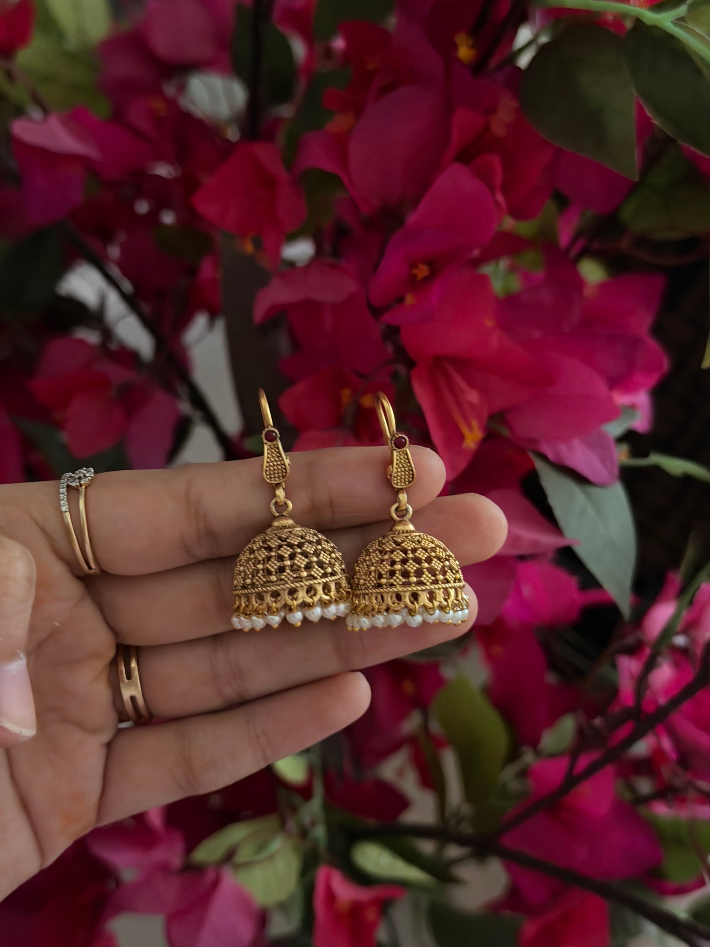 Non Idol Matte Hook Jhumkas