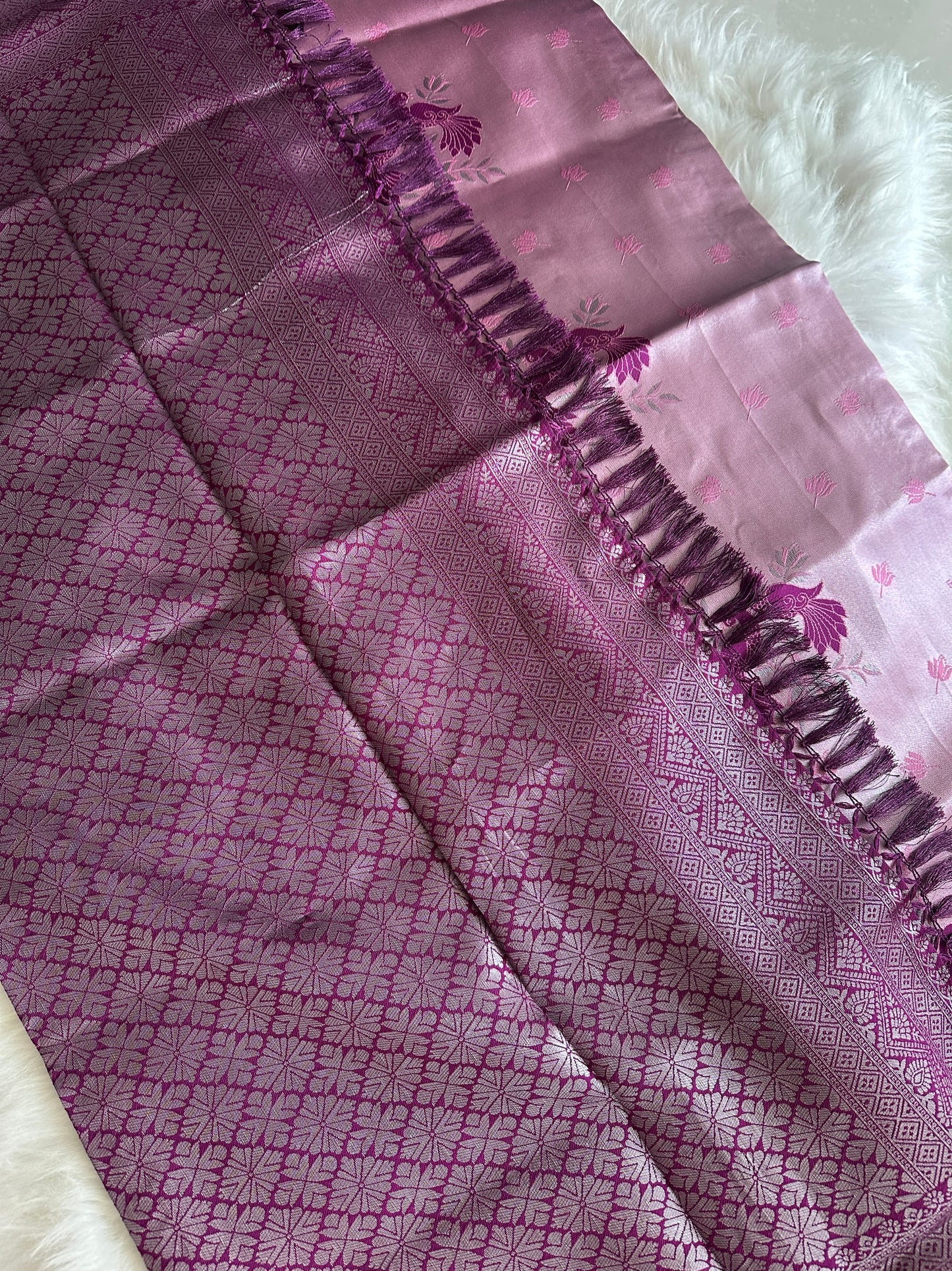 Onion Pink Tissue Silk Saree