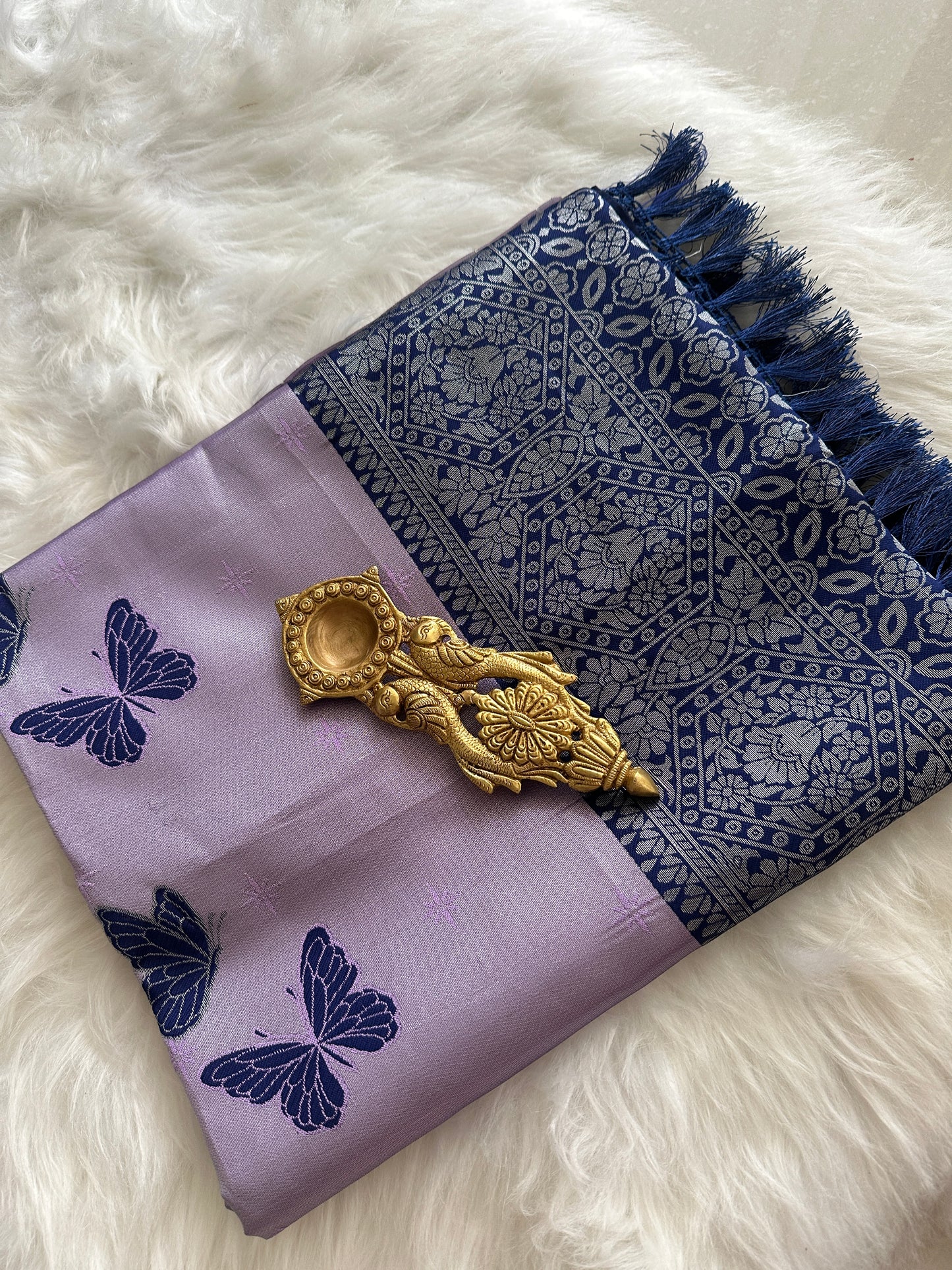 Lavender Tissue Silk Saree