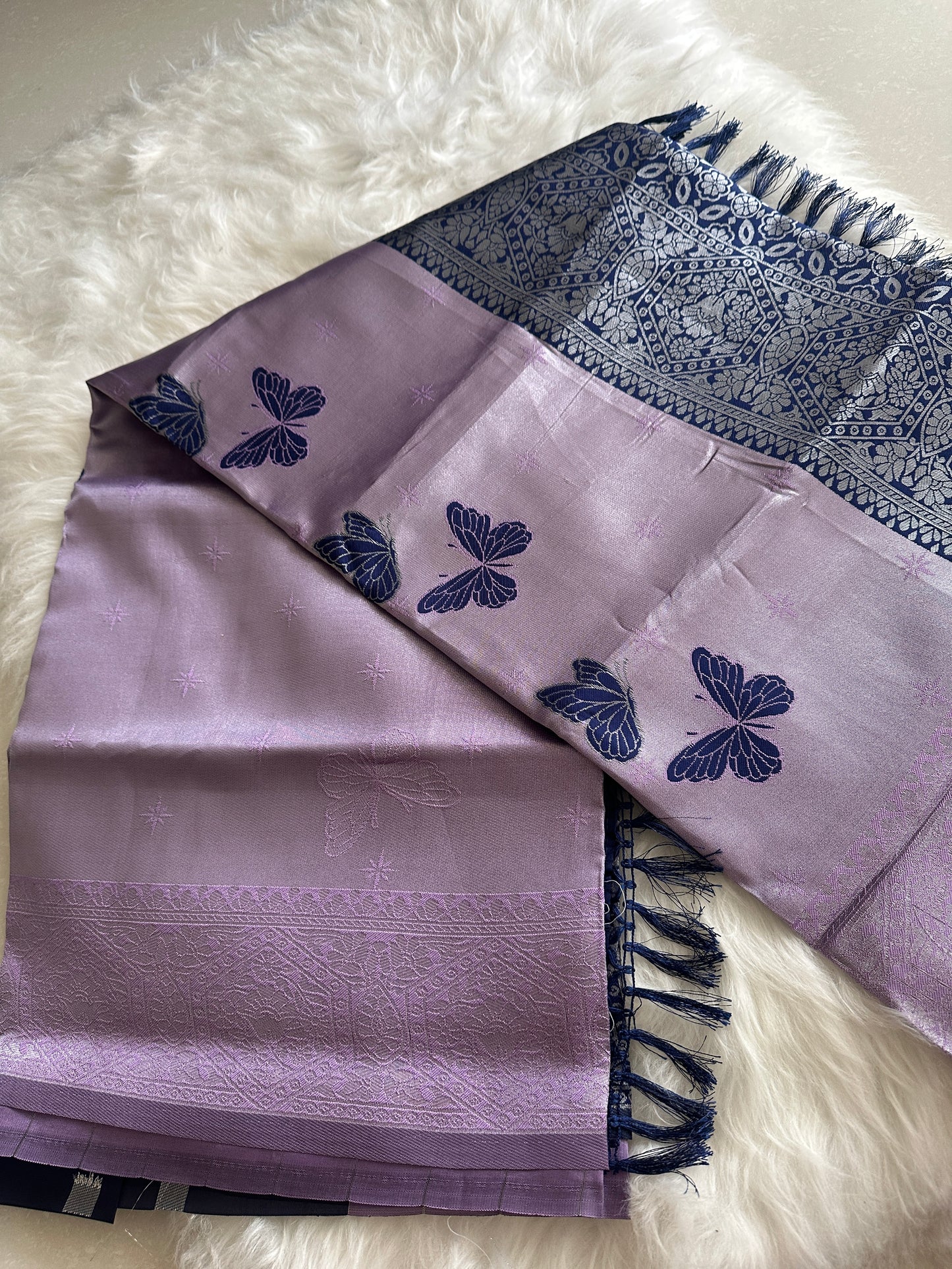 Lavender Tissue Silk Saree