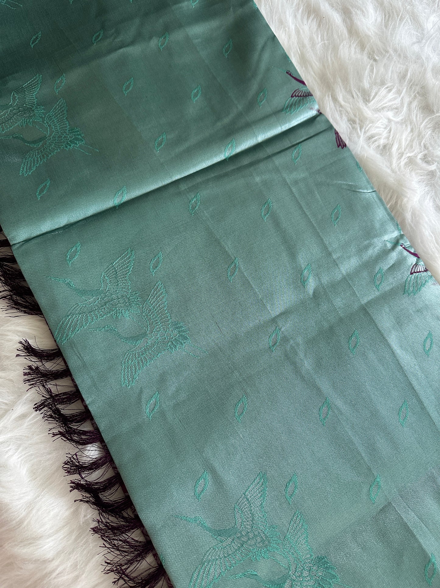 Teal Blue Tissue Silk Saree