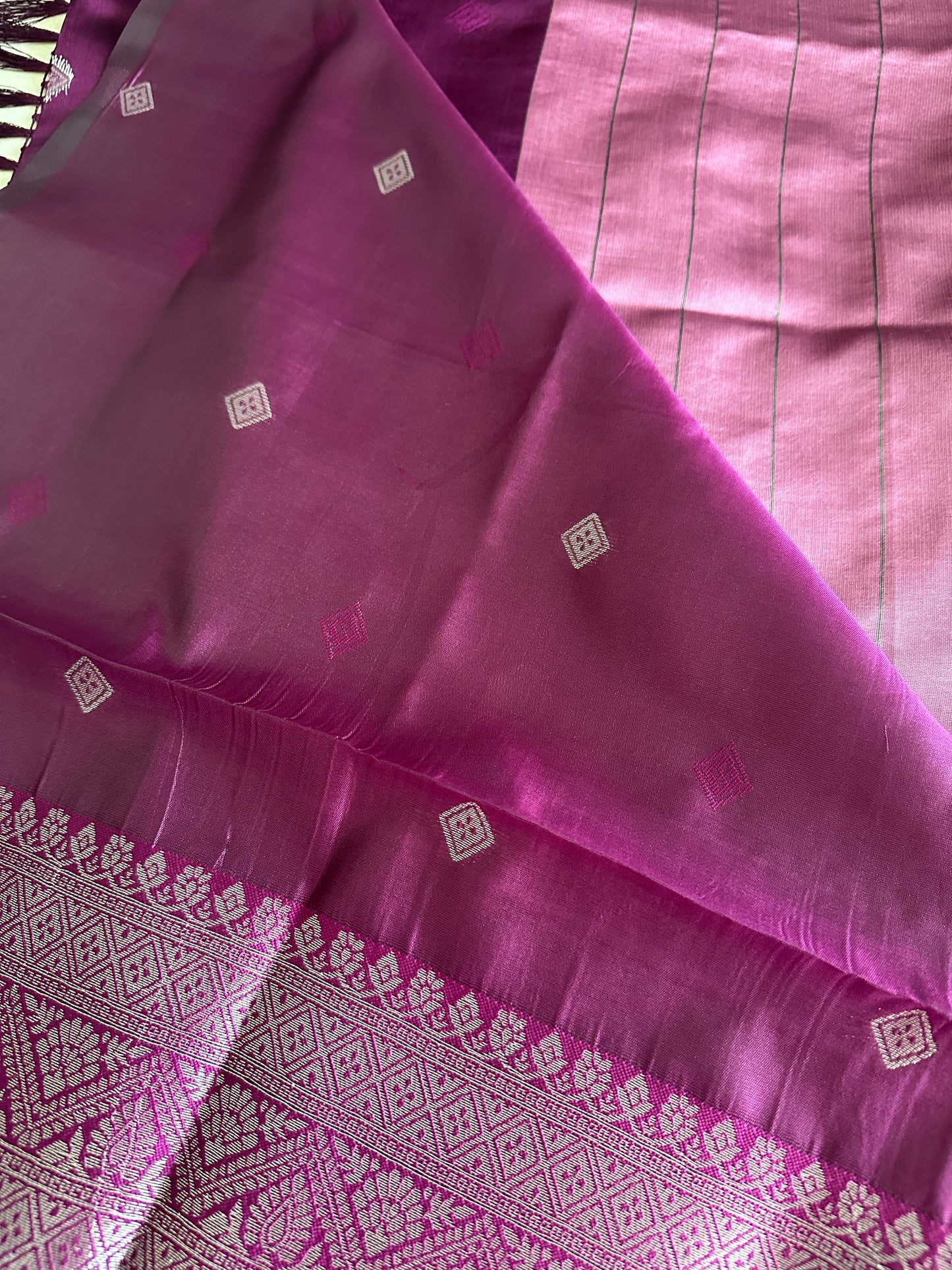 Onion Pink Tissue Silk Saree