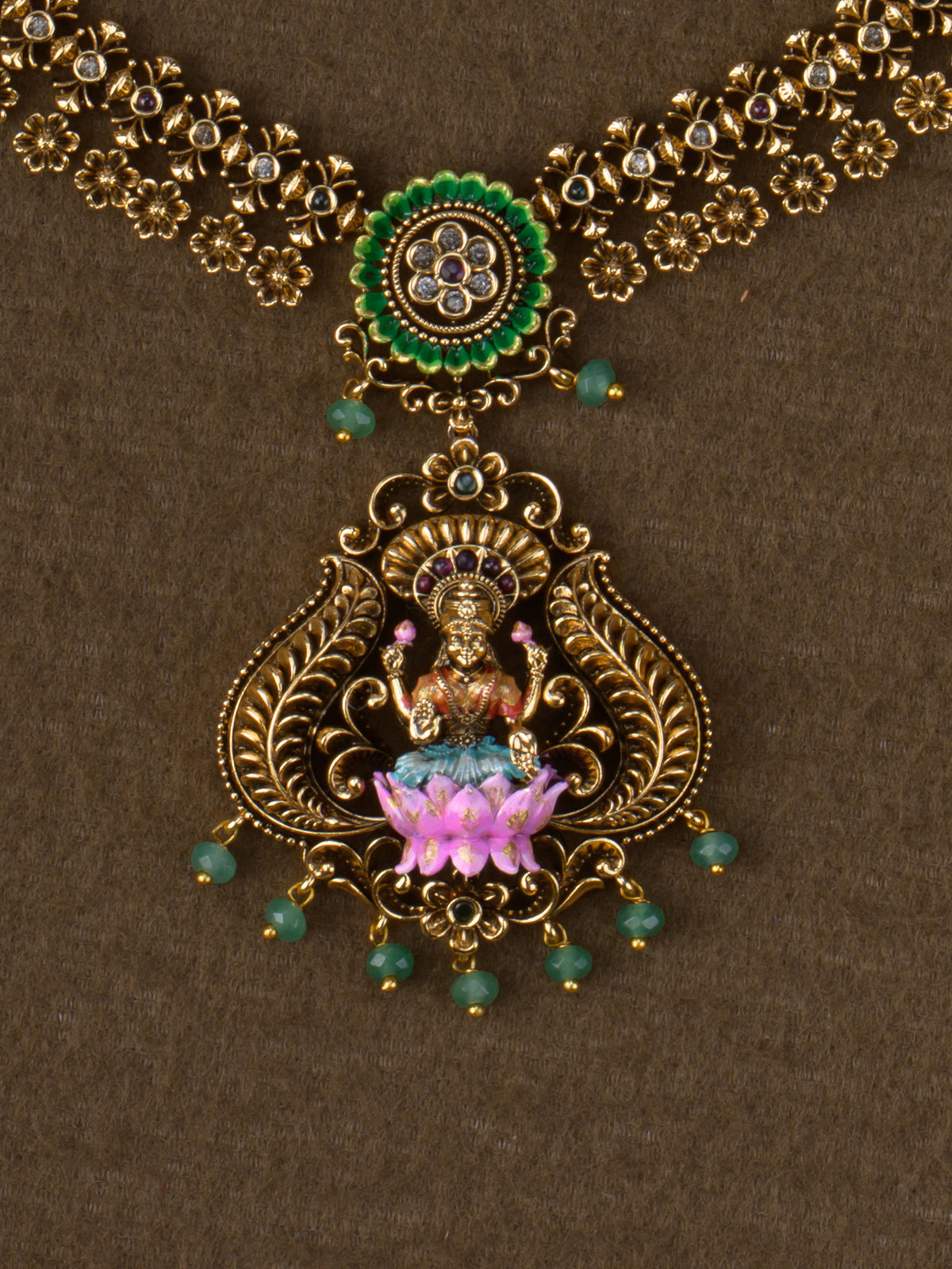 Antique Temple Lakshmi Necklace Set