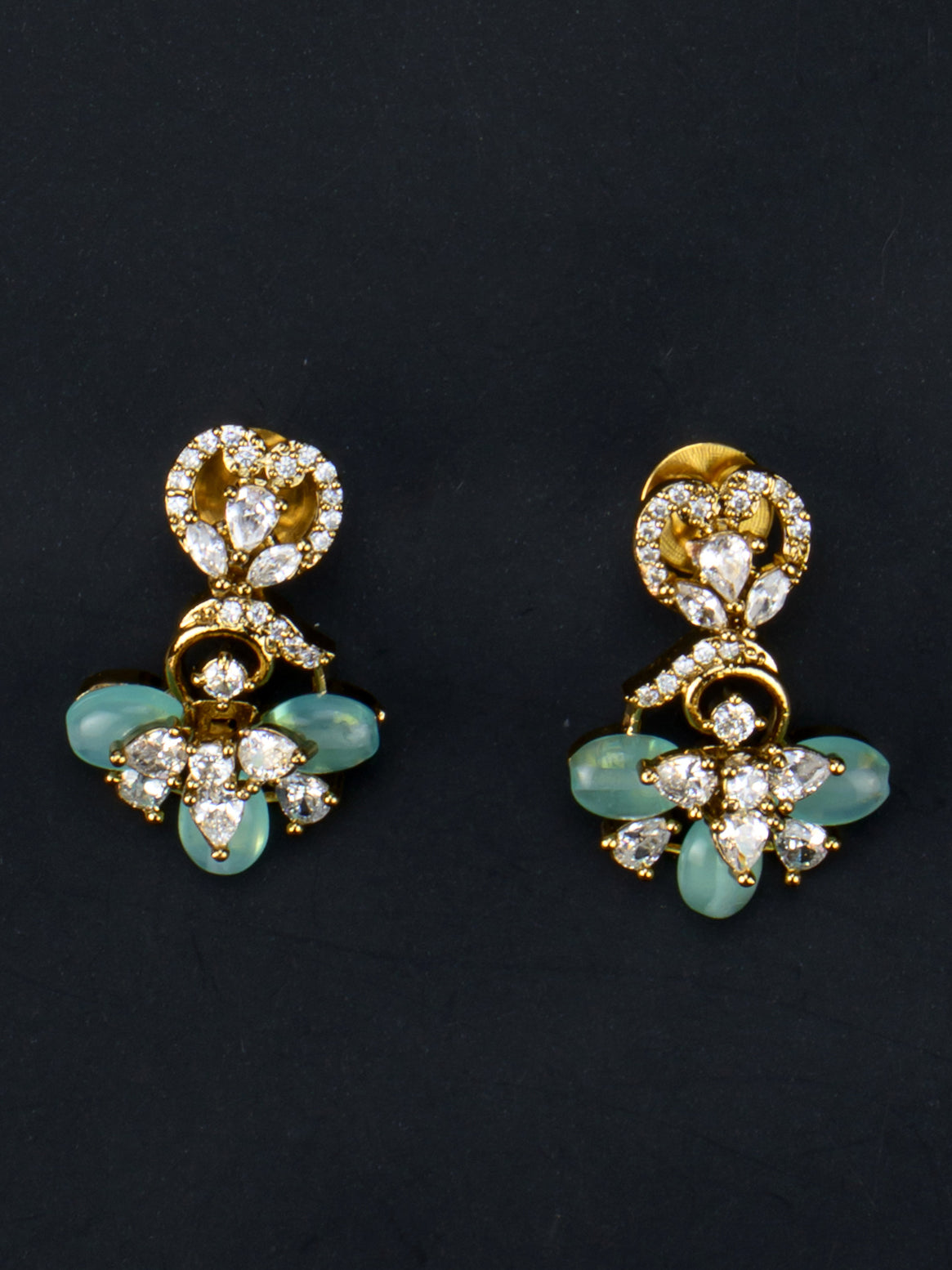 Seraya Mint Diamond Necklace matching earrings