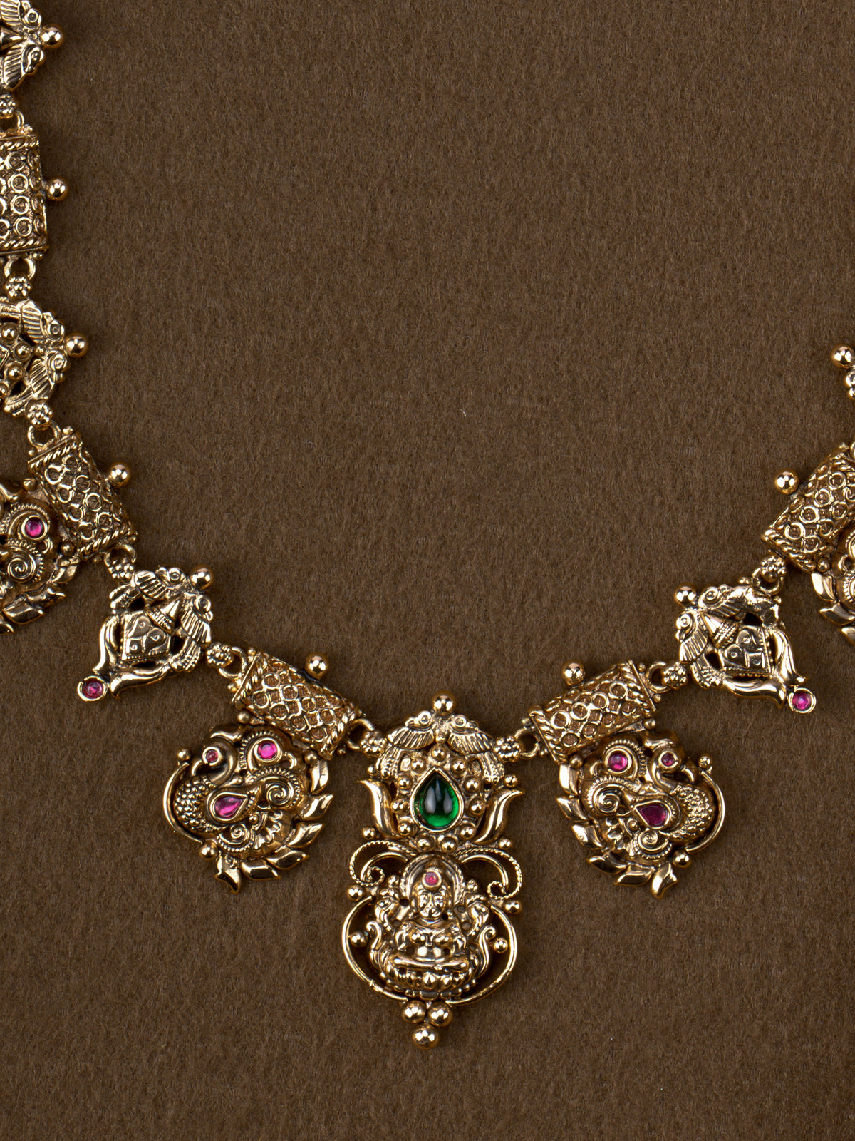 1Gm Gold Plated Emerald Vilas Haaram