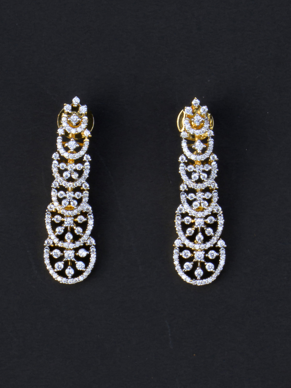Ardhachandra AD Necklace Set - earrings