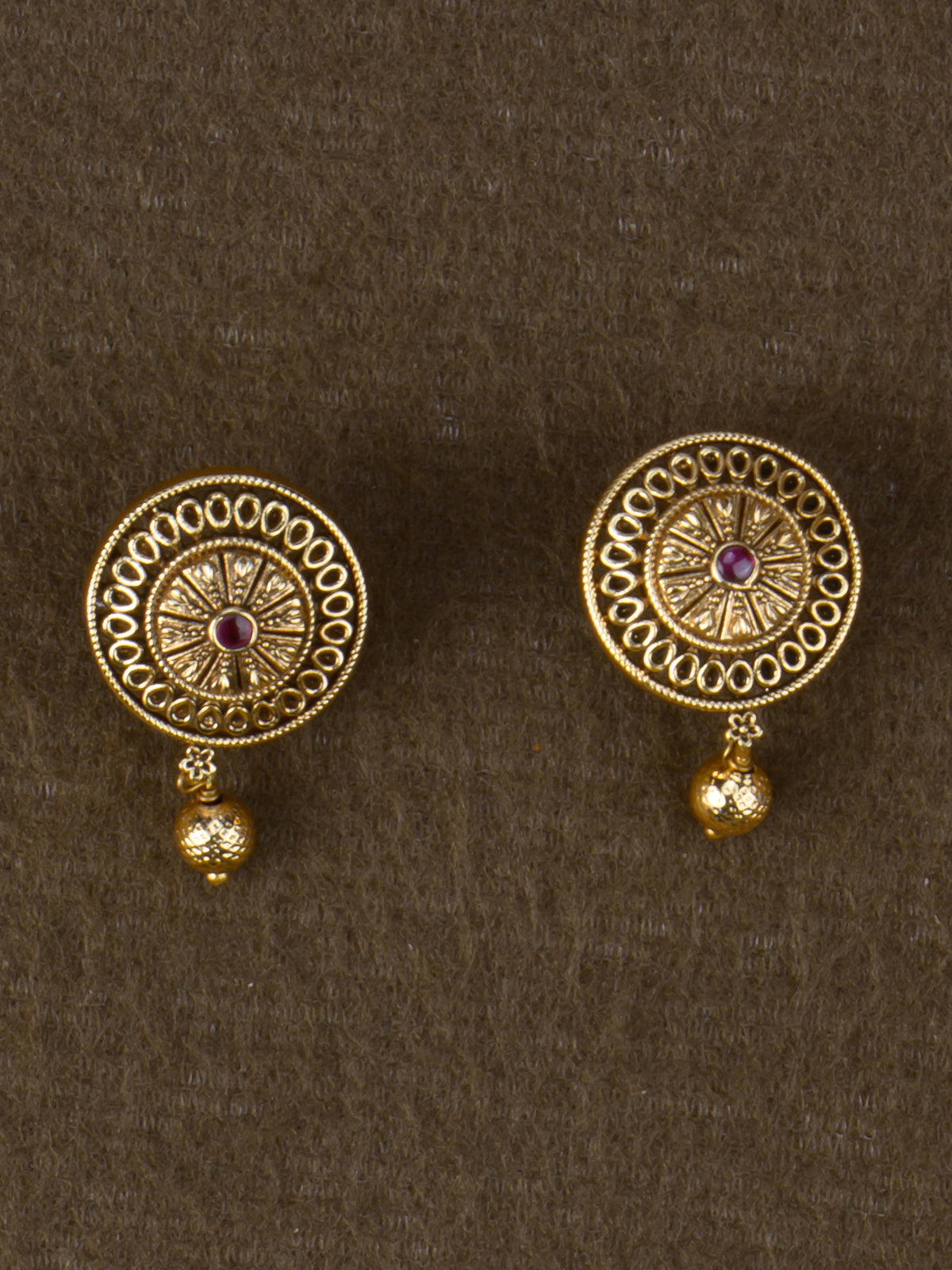 Suryachakra Antique Necklace Set - Multi earrings