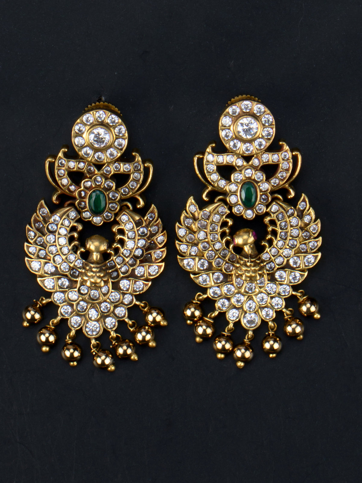 Varnika Peacock AD Necklace matching earrings