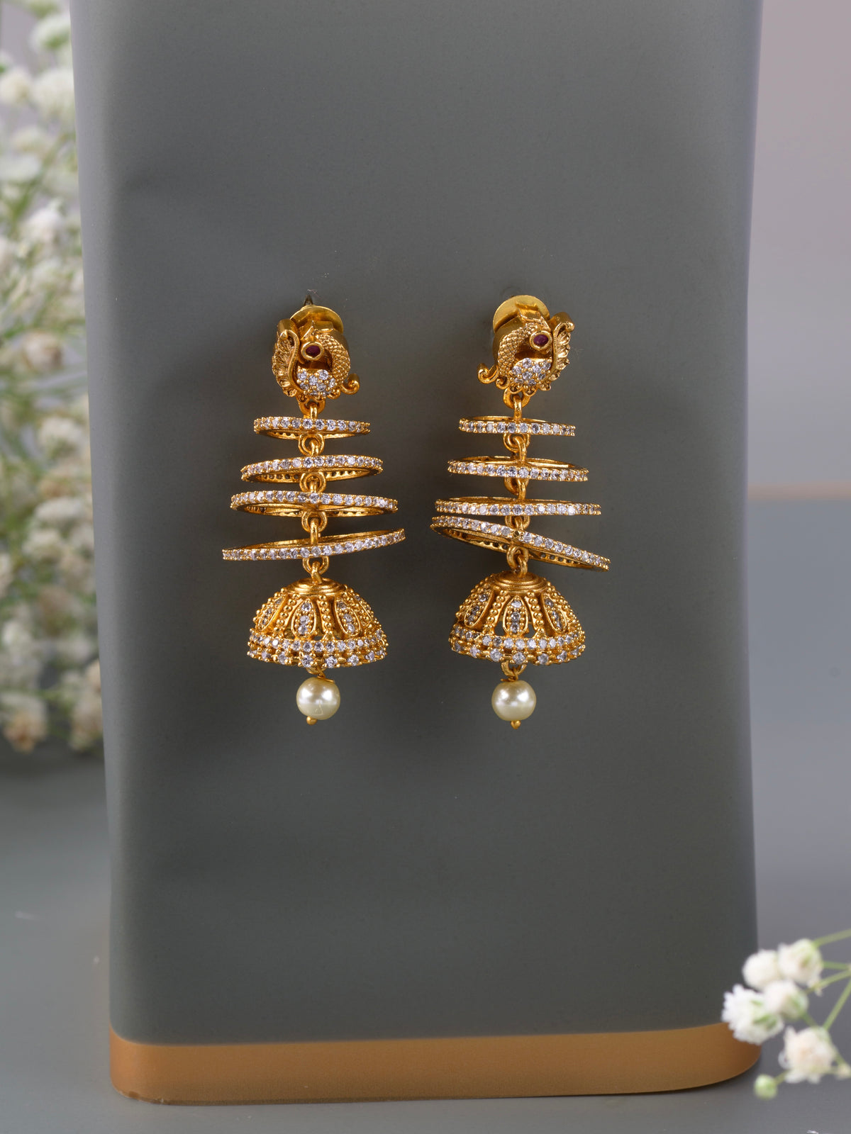 Saturn Diamond Jhumkas