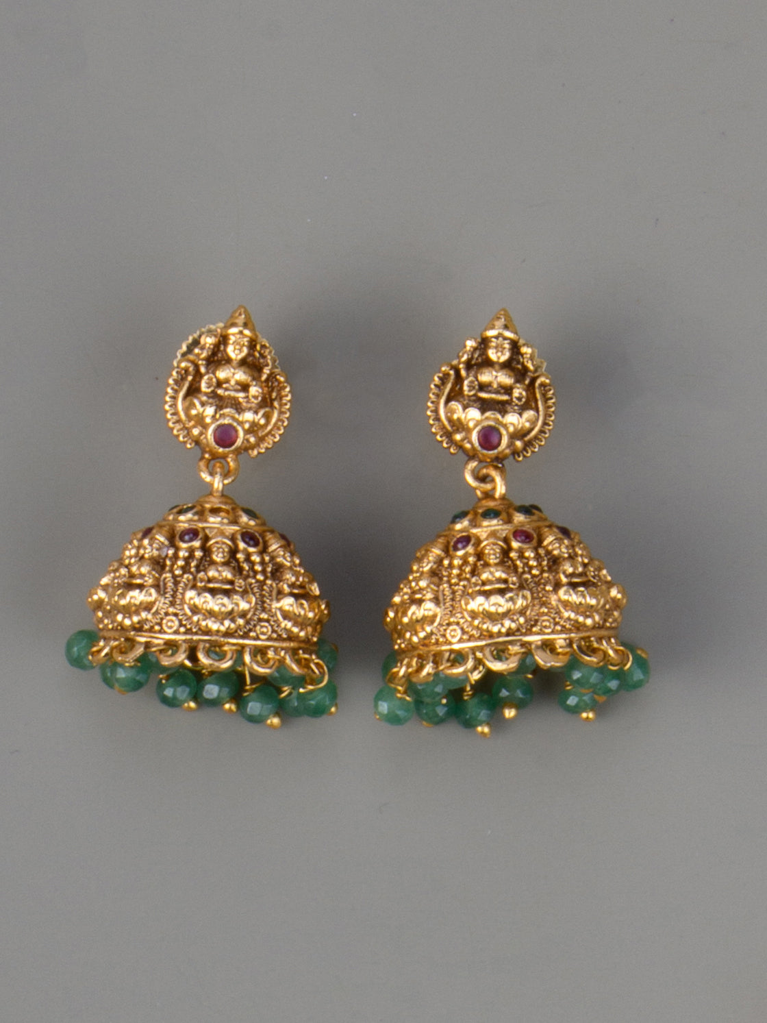 Sowbhagya Lakshmi Temple Necklace Set - jhumkas