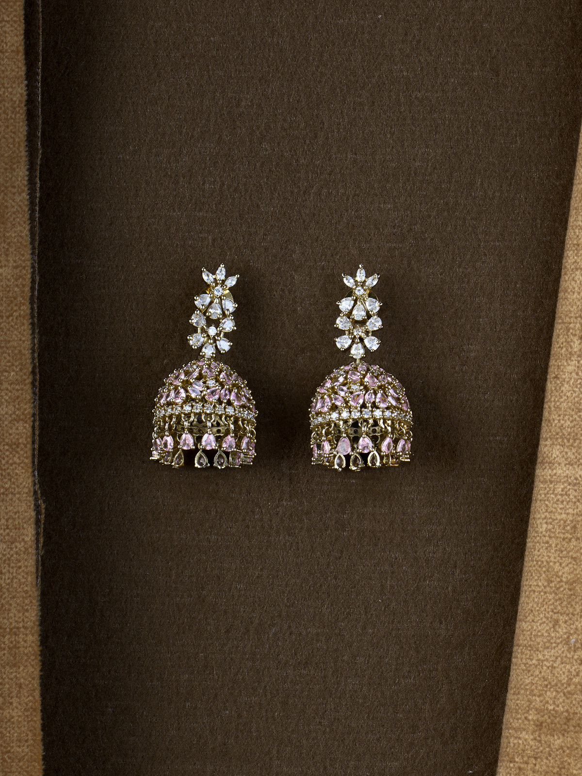 Aara Sparkle CZ Dome Jhumkas