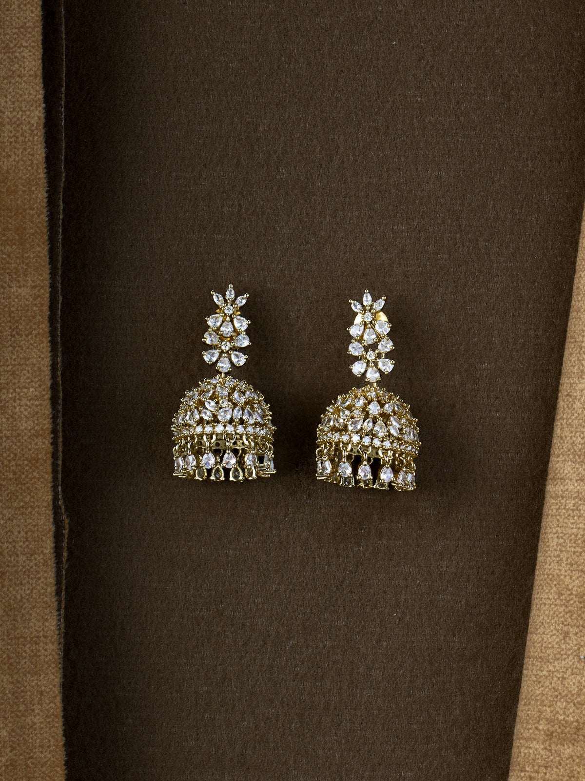 Aara Sparkle CZ Dome Jhumkas