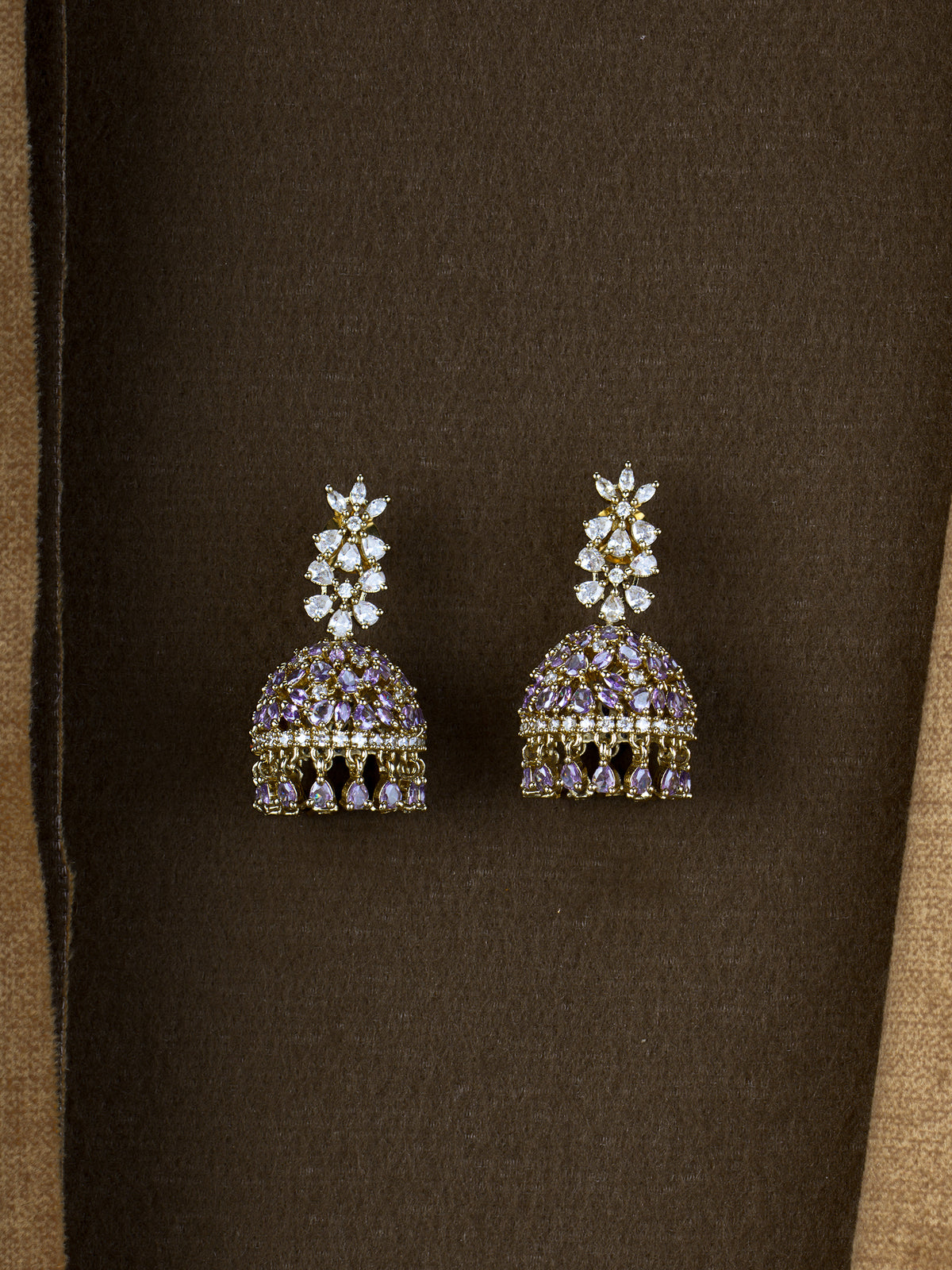 Aara Sparkle CZ Dome Jhumkas