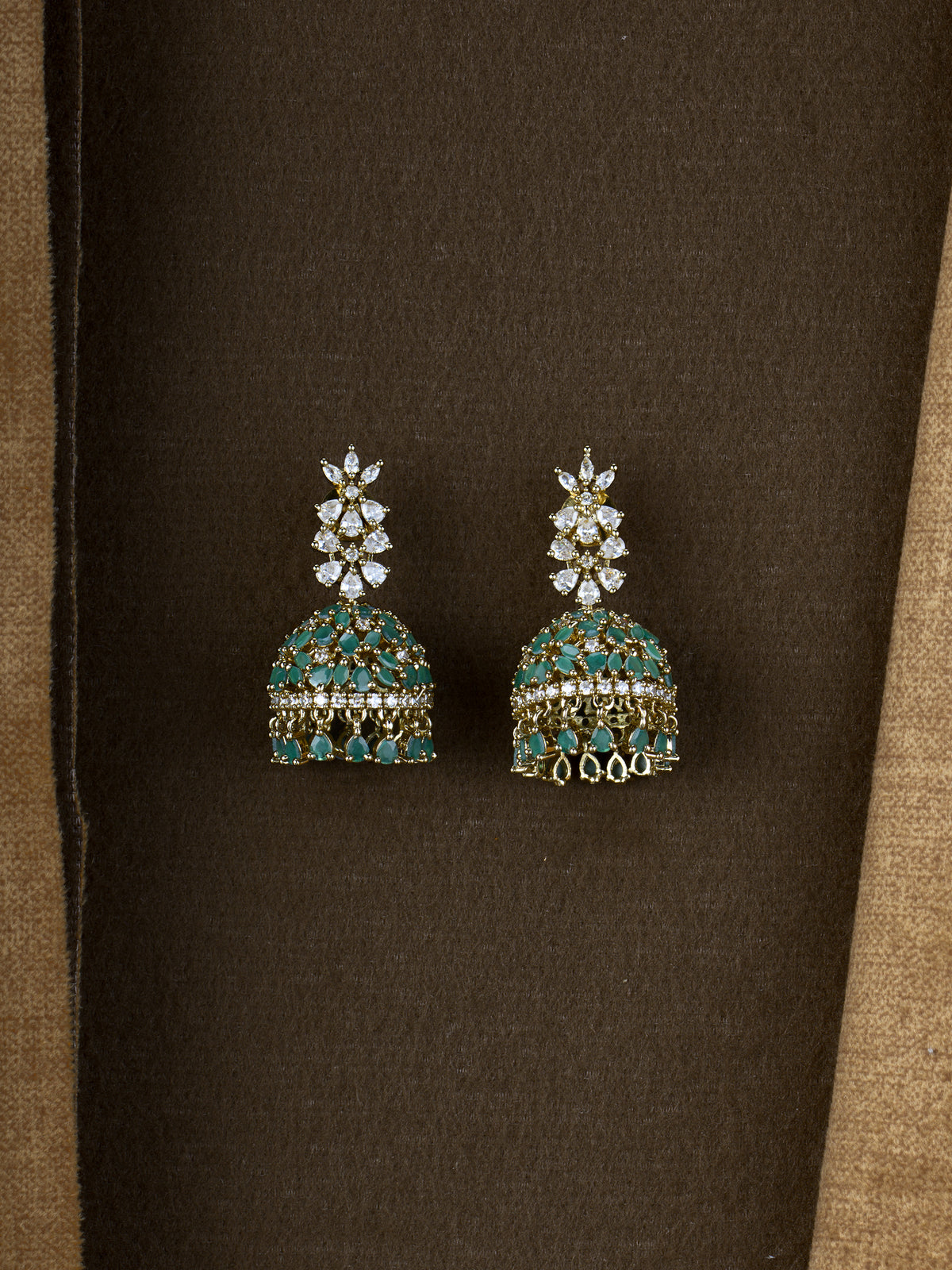 Aara Sparkle CZ Dome Jhumkas
