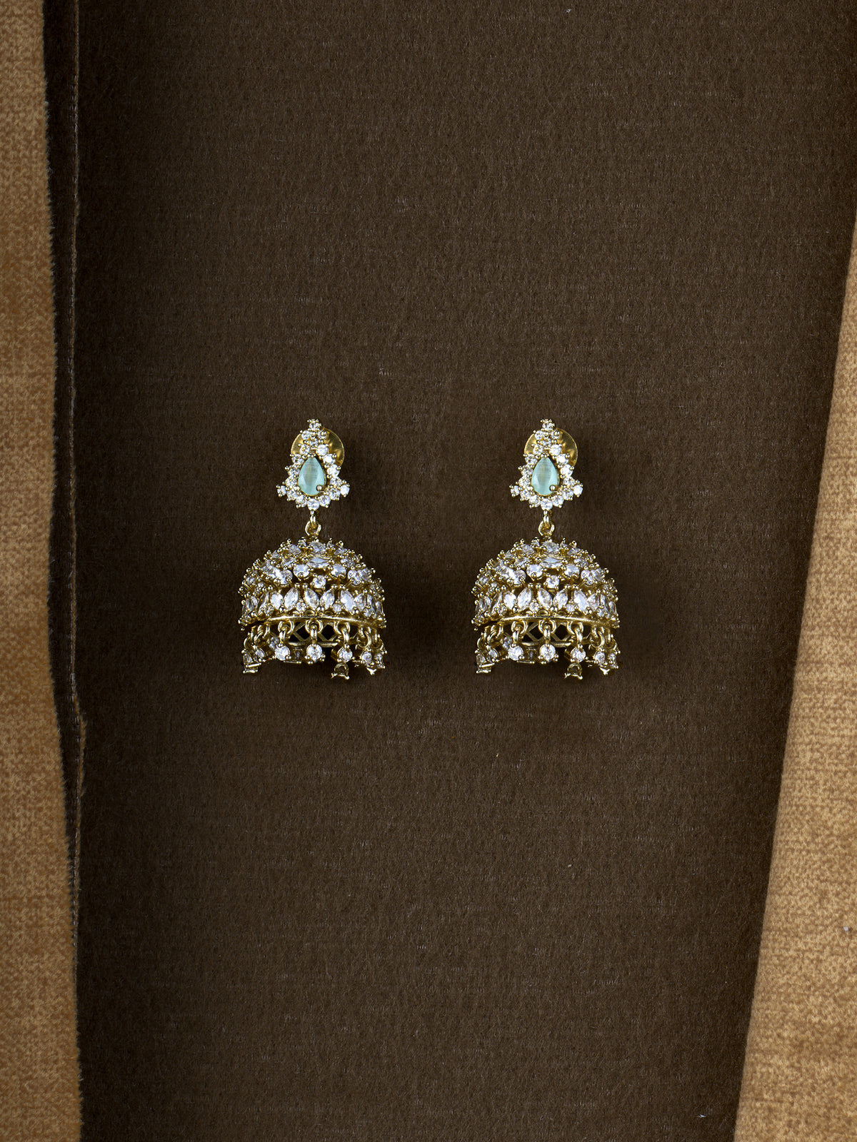 Aara Sparkle CZ Dome Jhumkas