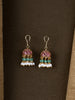 Ruby Lattice Pearl Hook Jhumkas