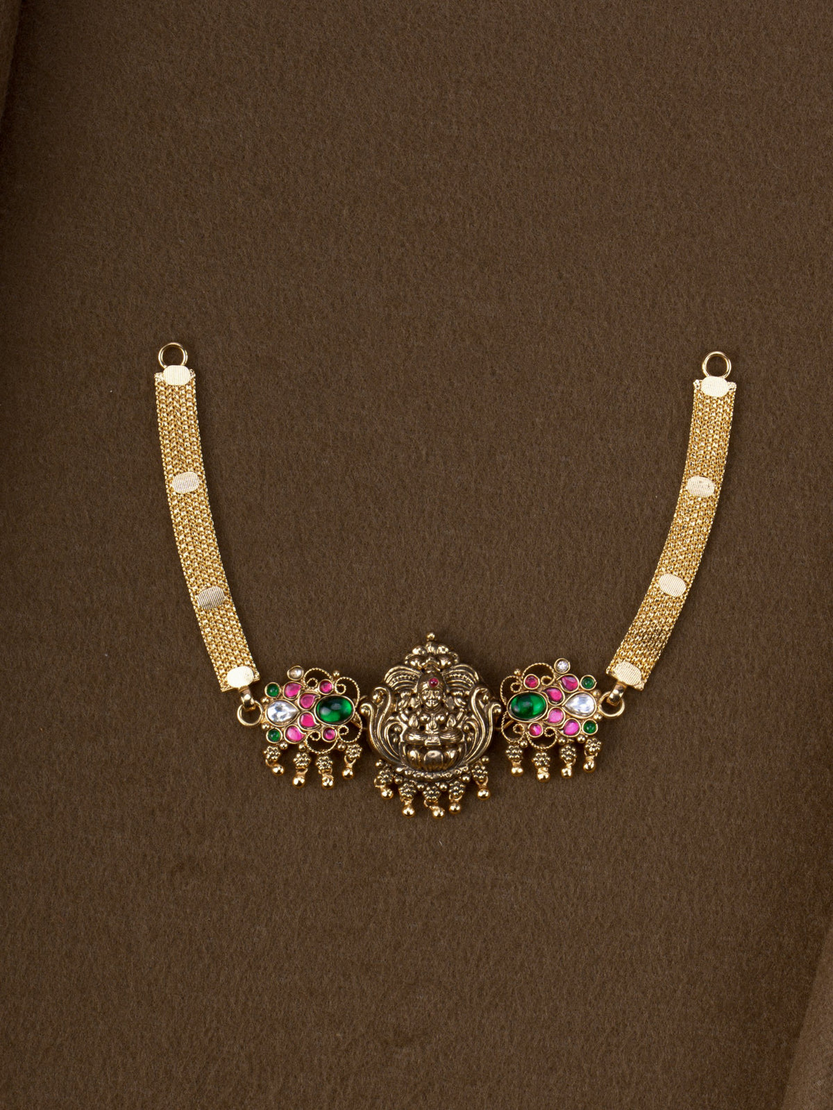 1 Gm Gold Plated Kamalasana Lakshmi Choker - full view