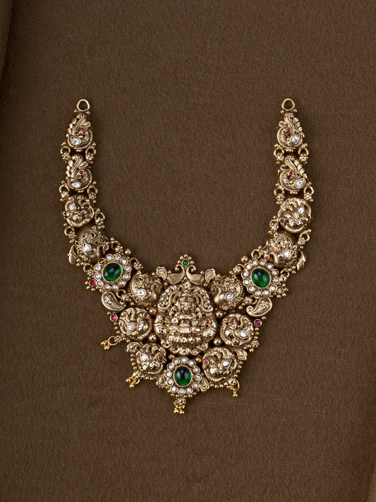 1Gm Gold Plated Marakatha Lakshmi Necklace - full view