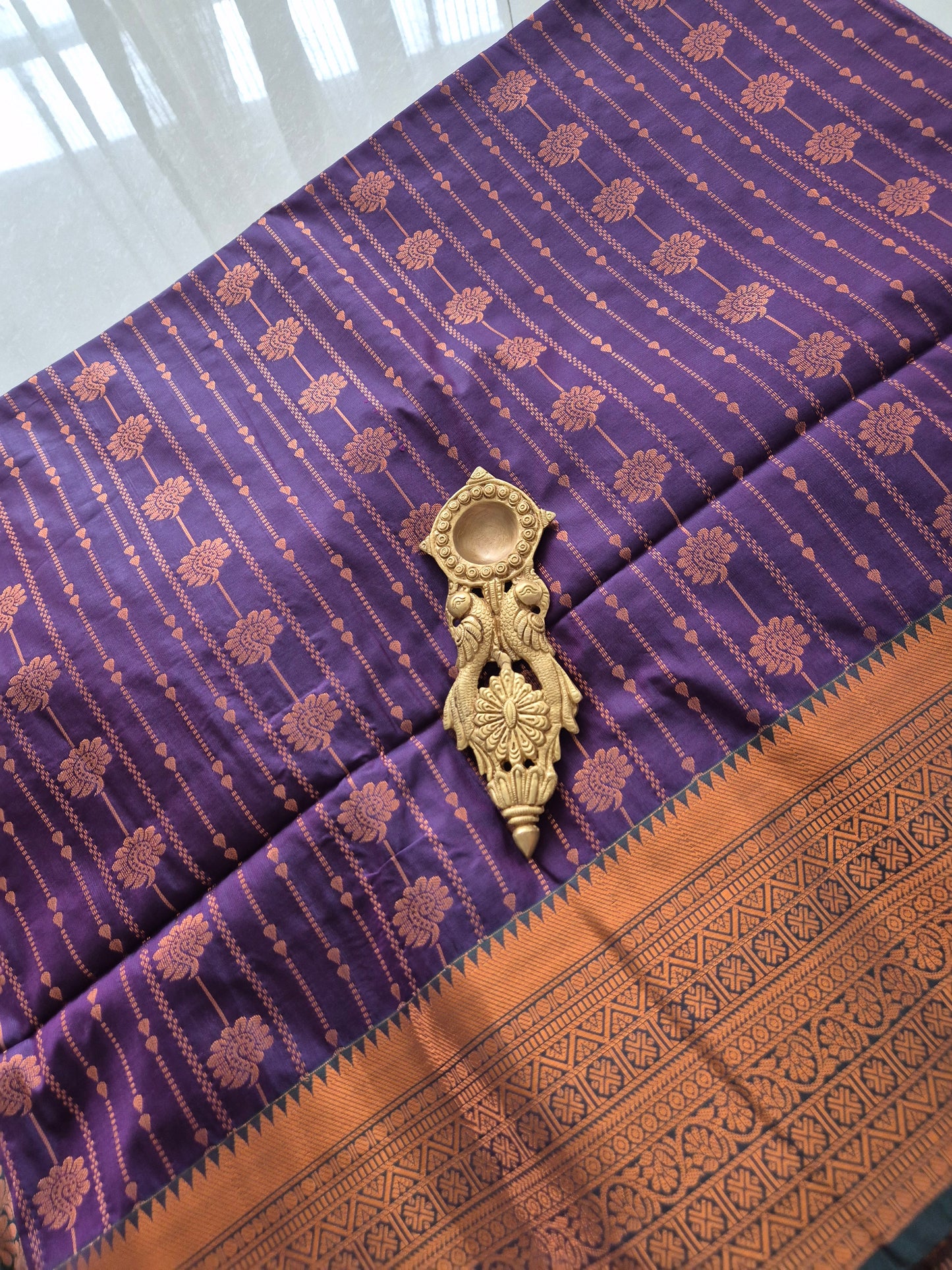 Purple Bridal Semi Silk Saree