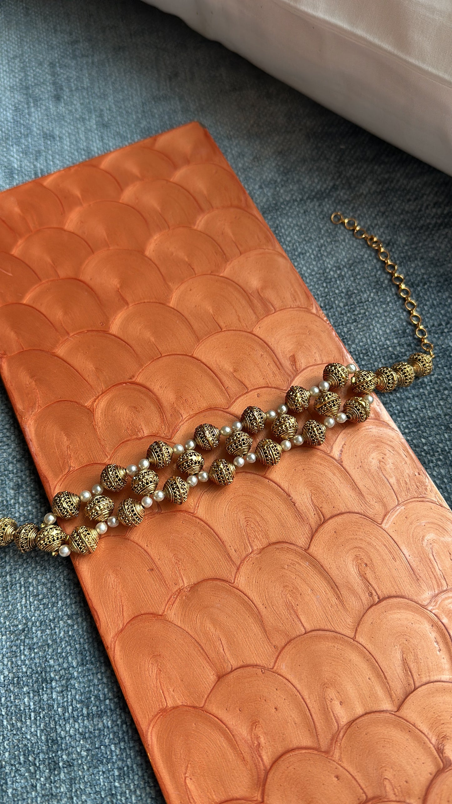 Gold Beaded Choker