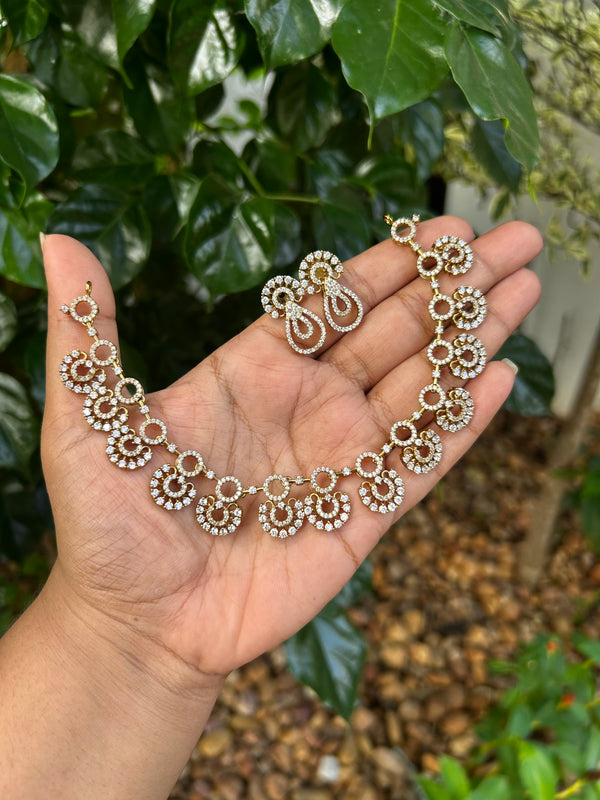Diamond CZ Circle Necklace set