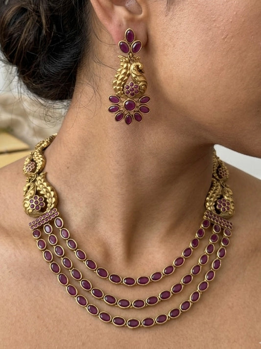 Ruby Layered Long Necklace