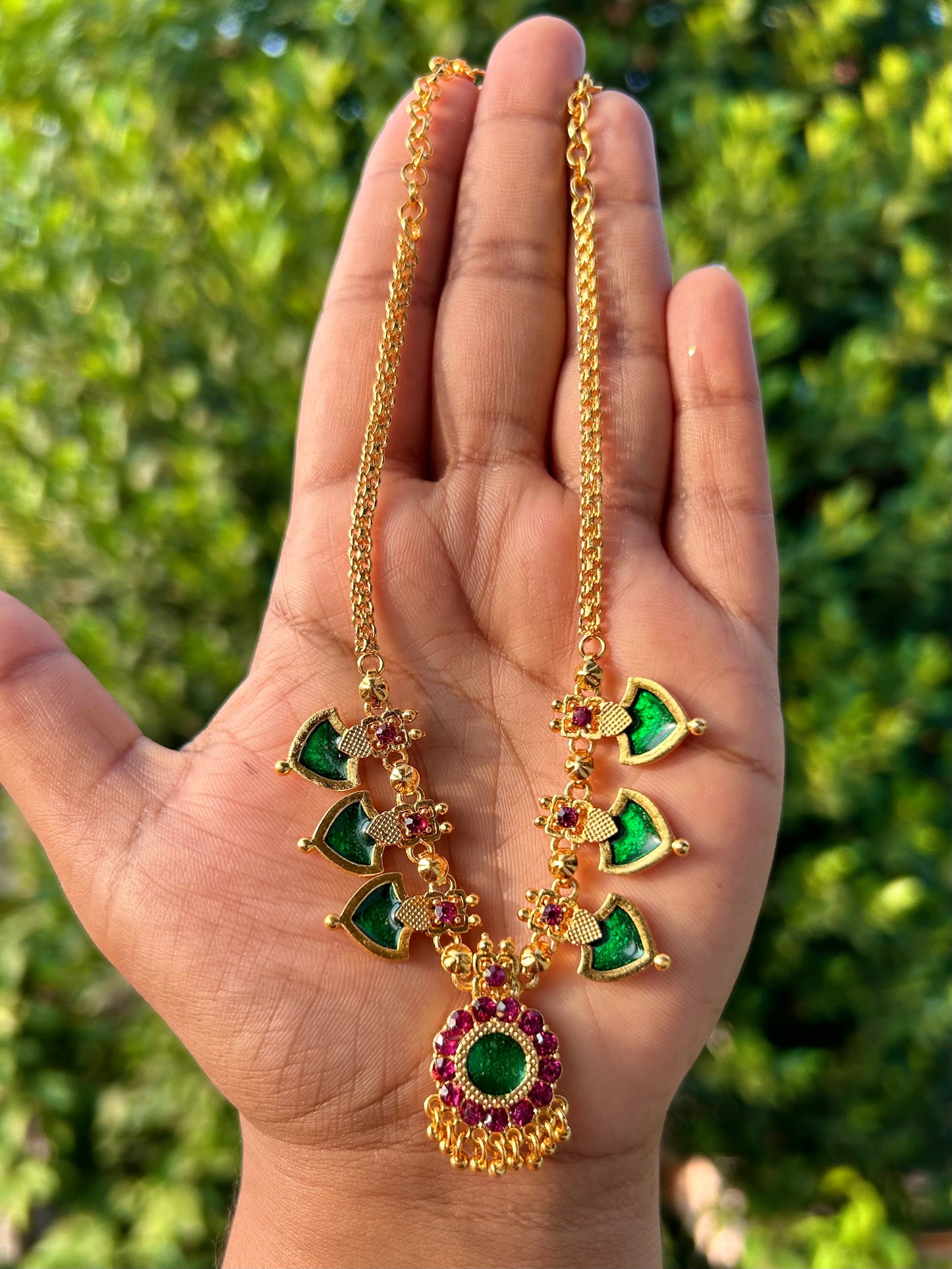 One Gram Gold Plated Palakka Necklaces