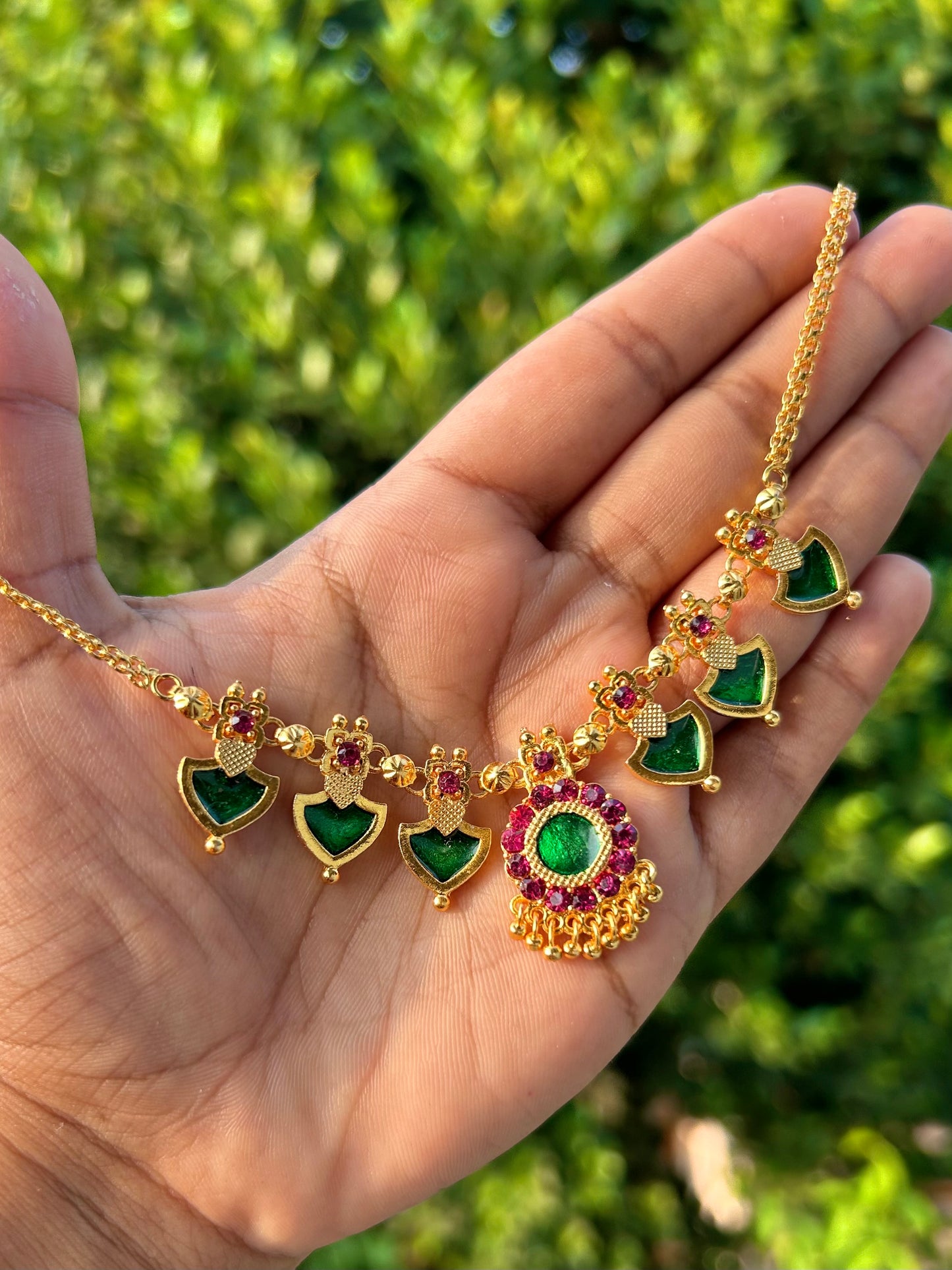 One Gram Gold Plated Palakka Necklaces