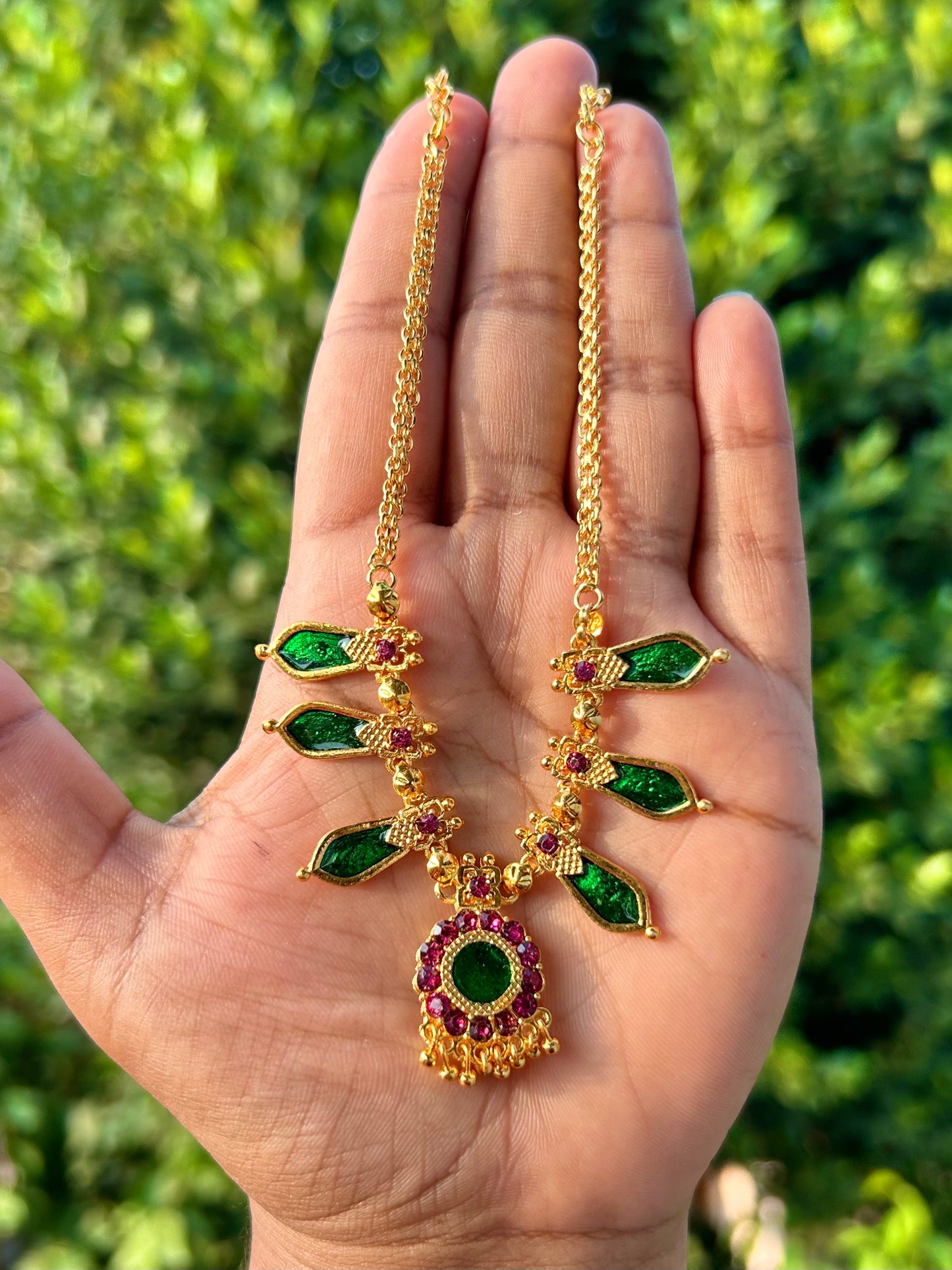 One Gram Gold Plated Palakka Necklaces