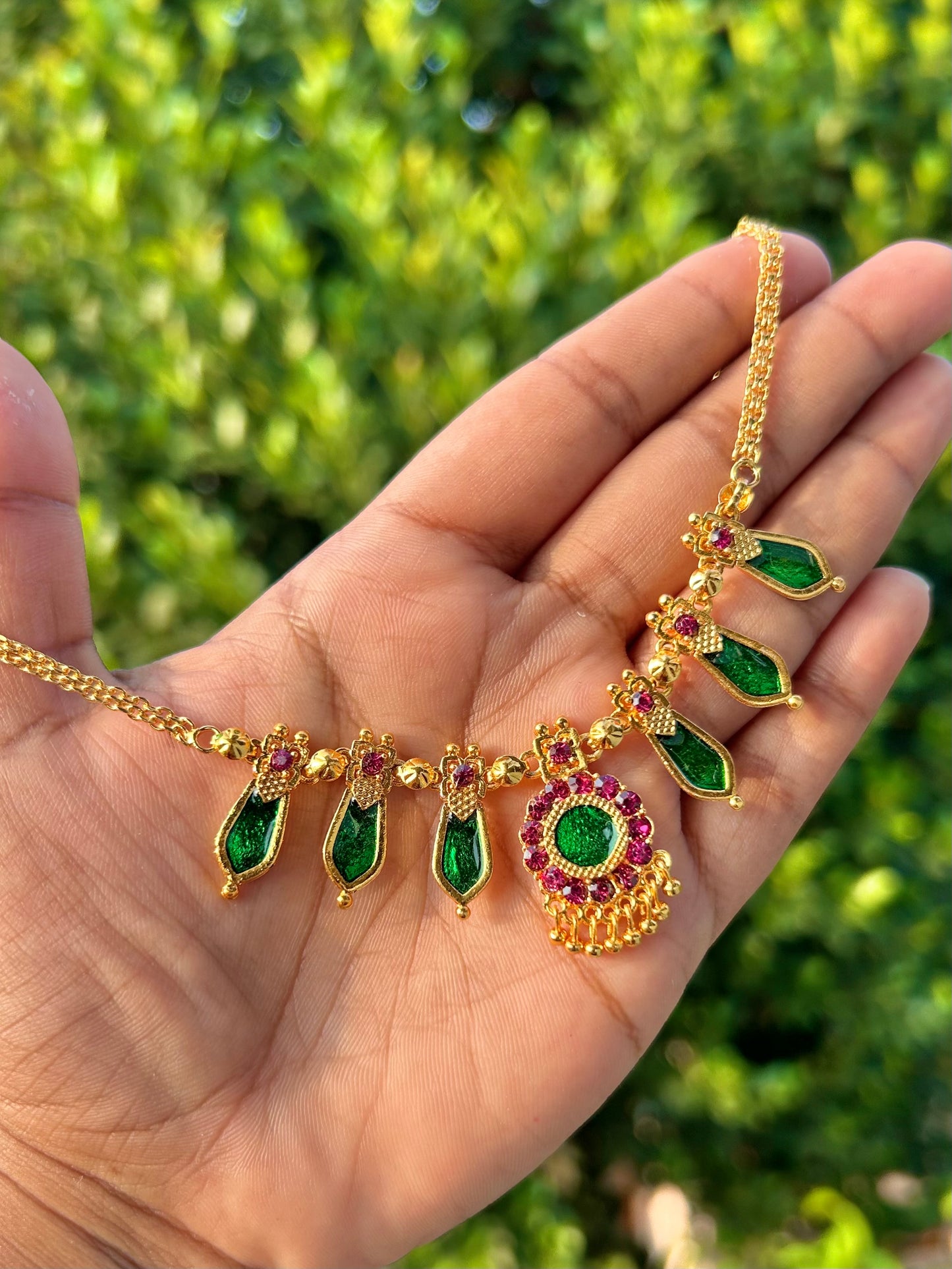 One Gram Gold Plated Palakka Necklaces