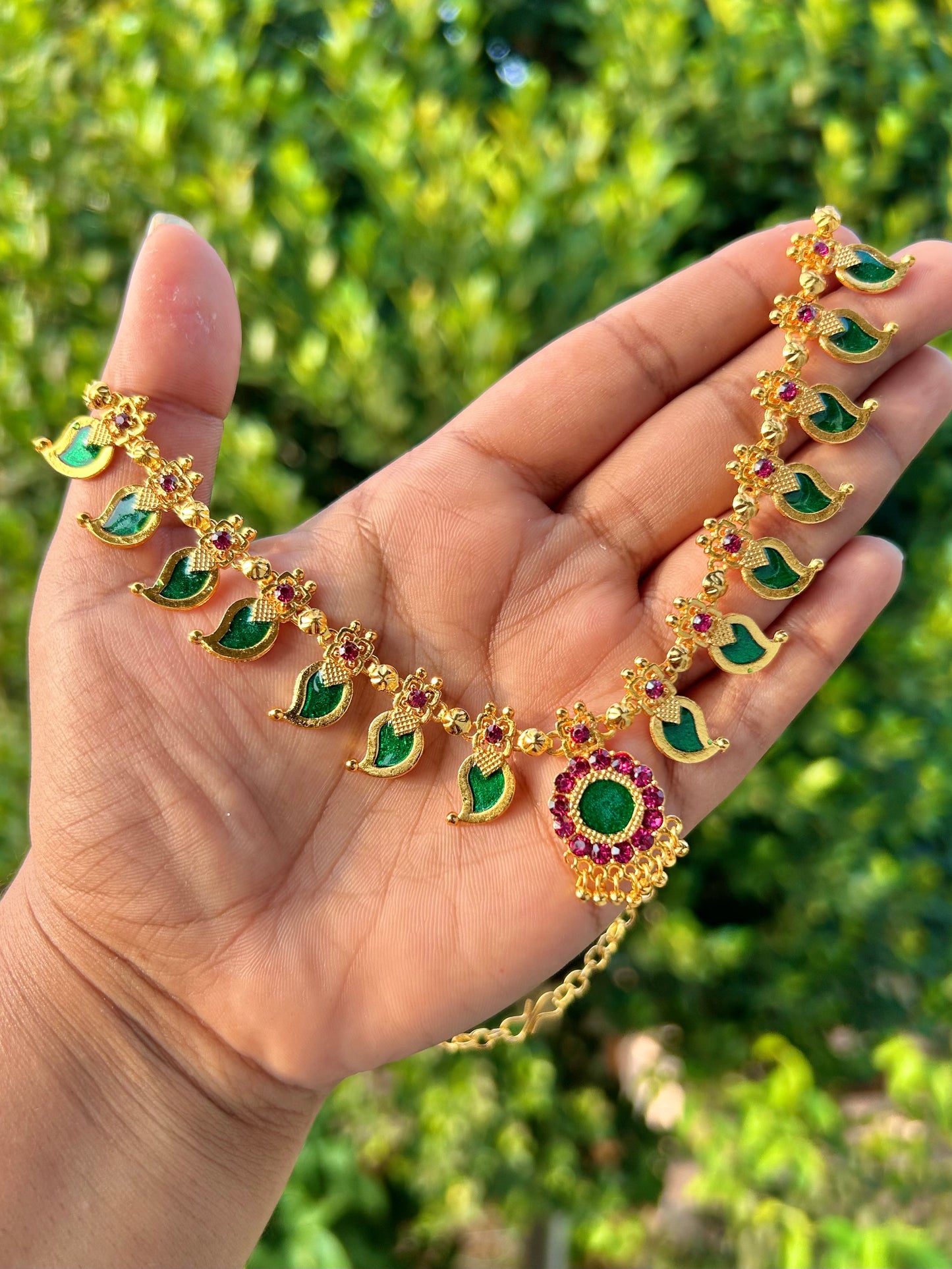 One Gram Gold Plated Palakka Necklaces