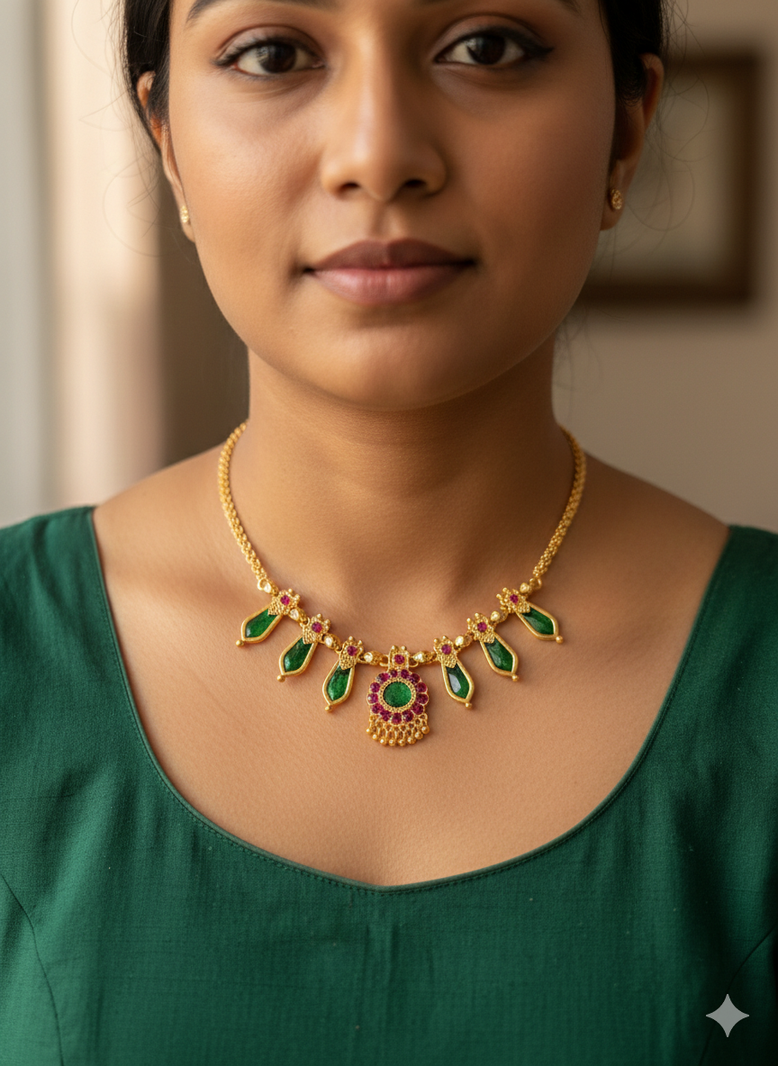 One Gram Gold Plated Palakka Necklaces