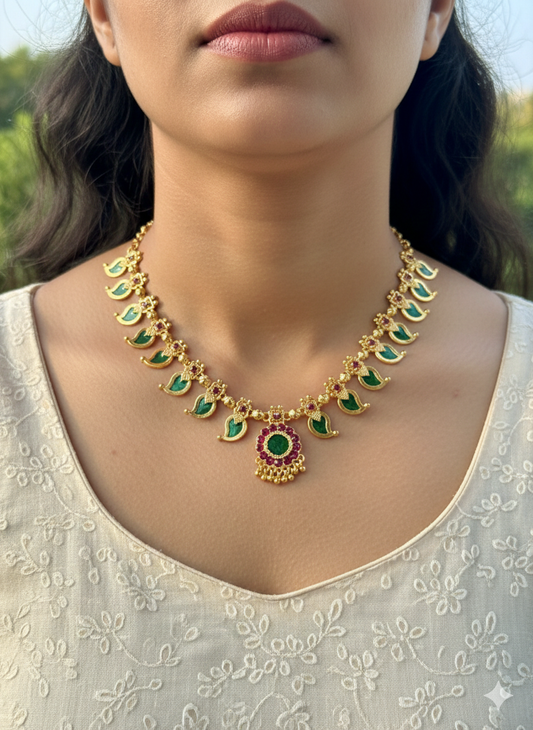 One Gram Gold Plated Palakka Necklaces