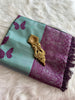 Teal Blue Butterfly Tissue Silk Saree