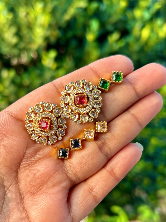 Interchangeable Polki Studs