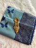 Steel Blue Butterfly Tissue Silk Saree