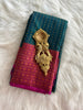 Peacock Blue Soft Cotton Silk Saree