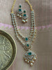 Premium Emerald Two Layer Diamond Necklace