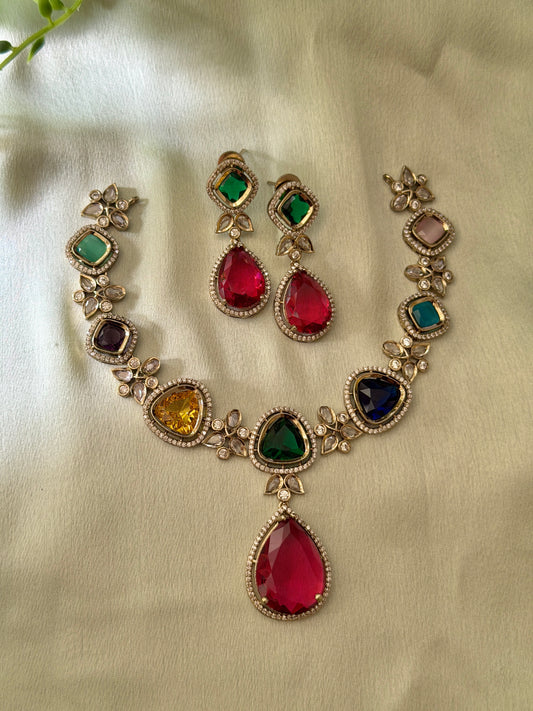Precious Stone Navaratna Necklace
